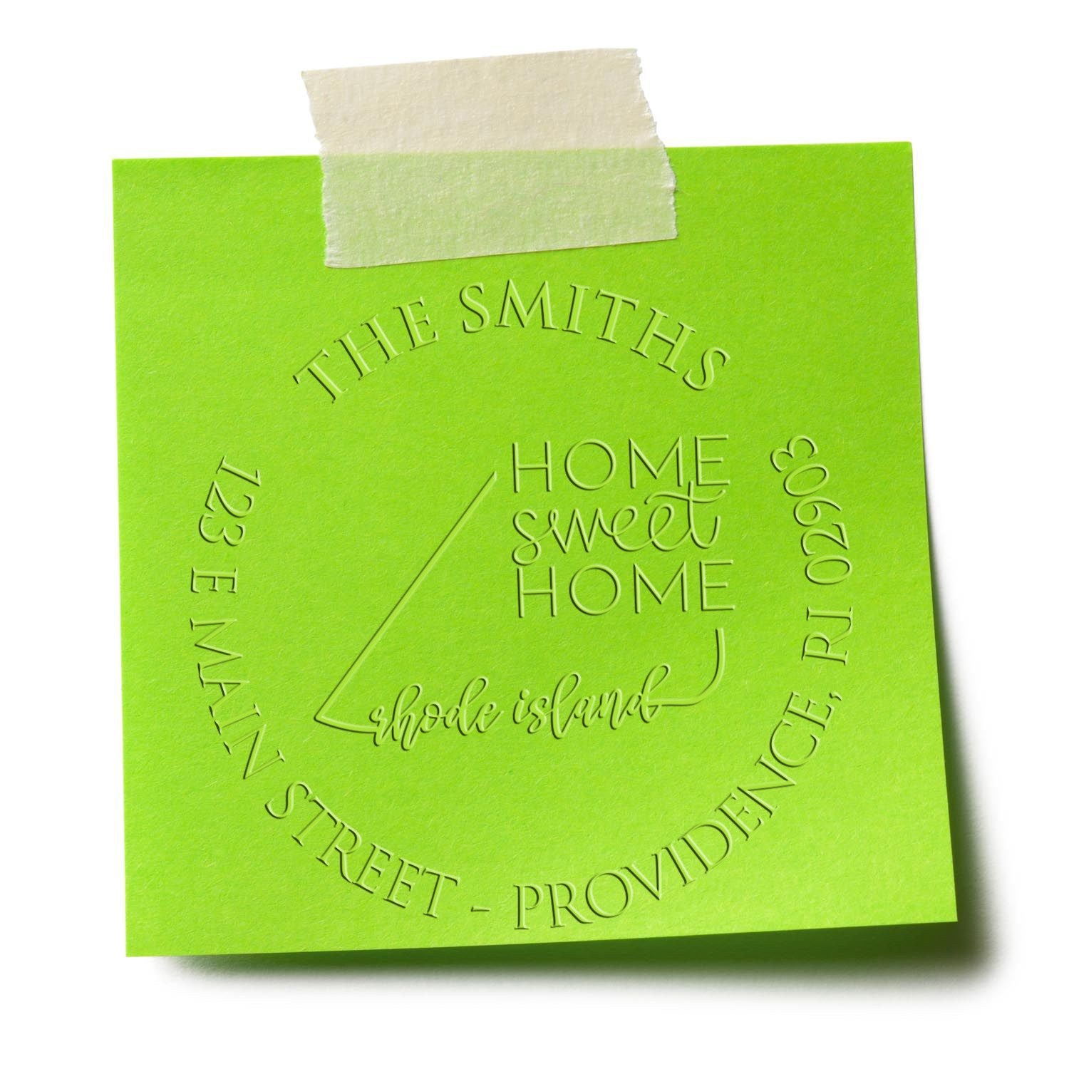 Round RI Soft Personalizable Address Seal Stamp Embosser