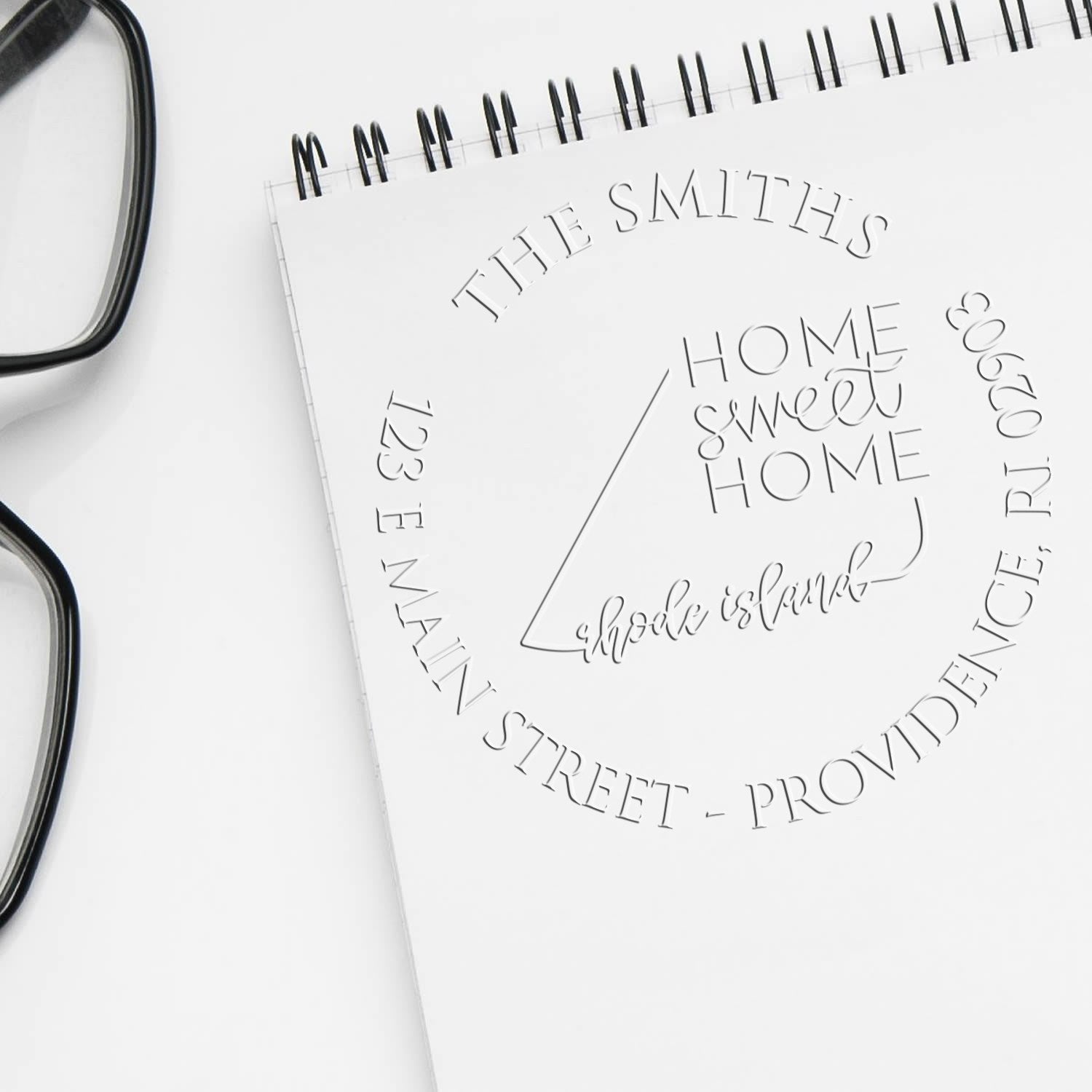 Round RI Soft Personalizable Address Seal Stamp Embosser
