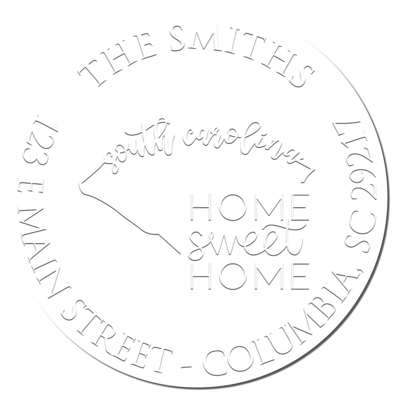 Custom-Made Home Address Embossed Stamp for South Carolina - Engineer Seal Stamps