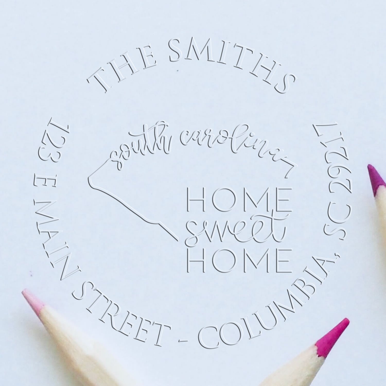 Round SC Soft Personalizable Address Embossed Seal
