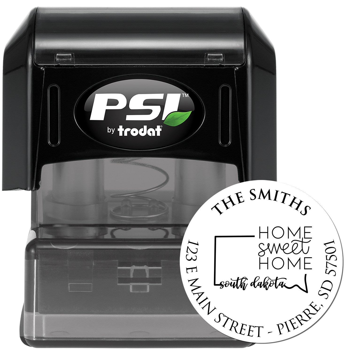 Round PSI South Dakota State Home Sweet Home Personalized Mail Stamper - Engineer Seal Stamps