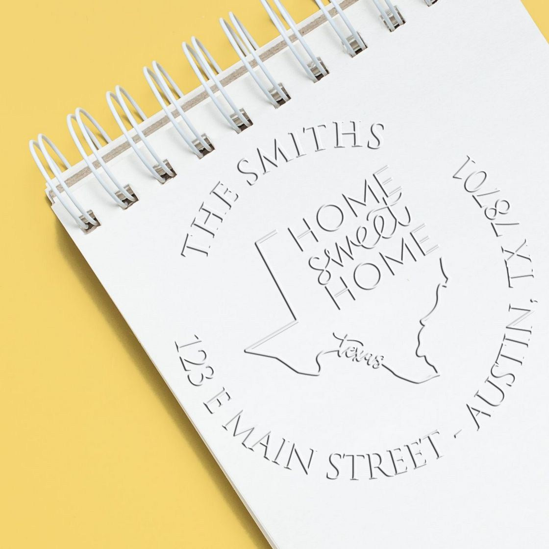 Round TX Soft Personalizable Address Embossing Stamp
