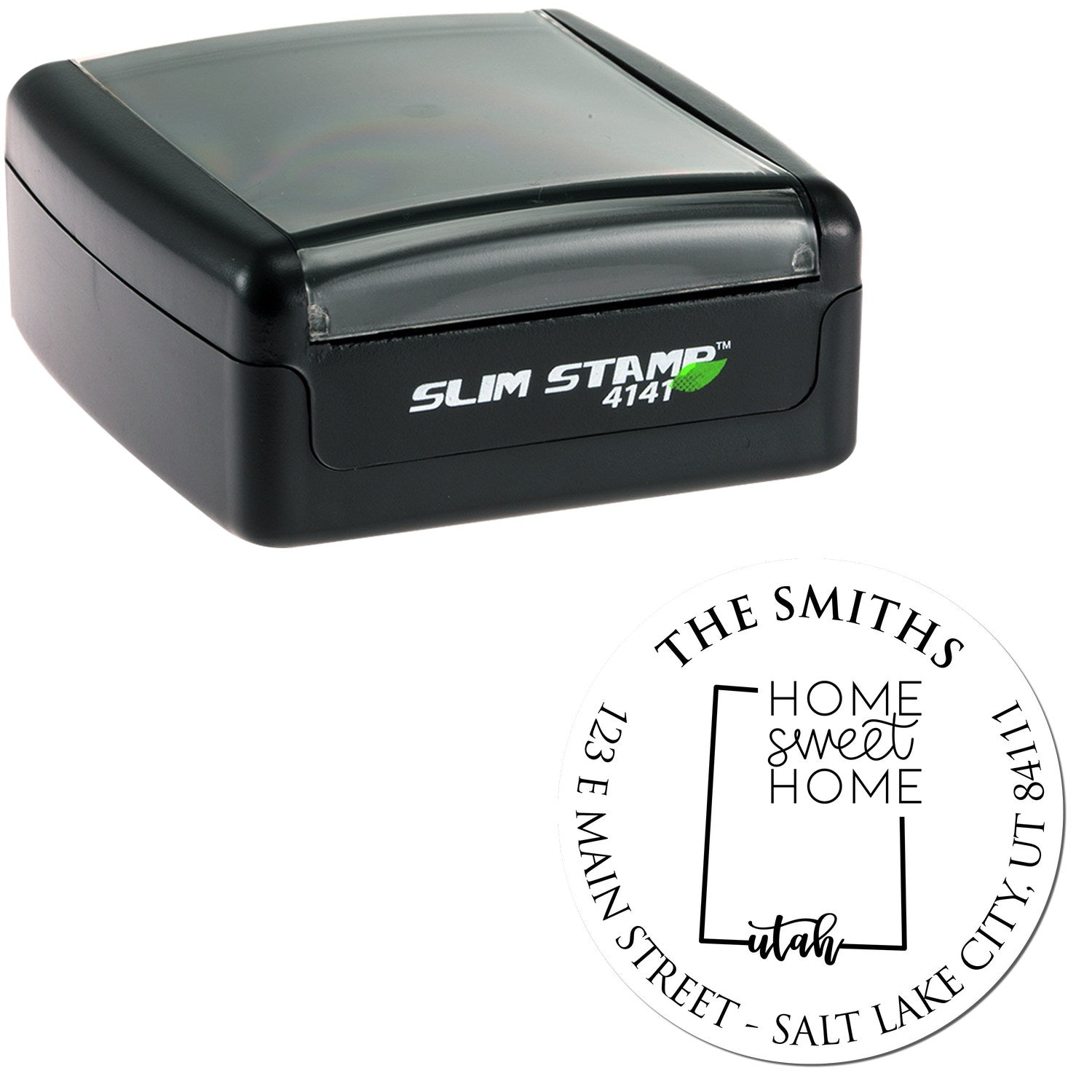 Slim Utah State Home Sweet Home Name and Address Stamp - Engineer Seal Stamps