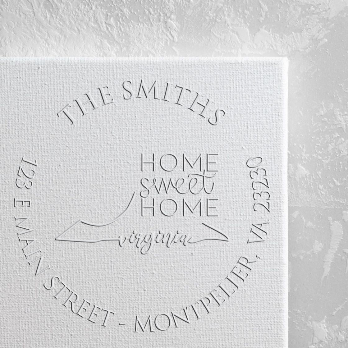 Round VA Soft Personalizable Address Seal Stamp