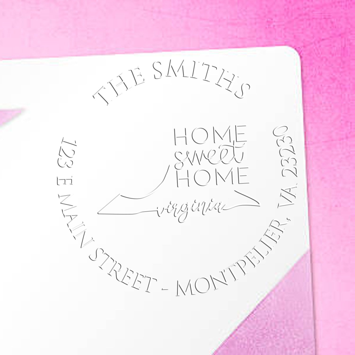 Round VA Soft Personalizable Address Seal Stamp