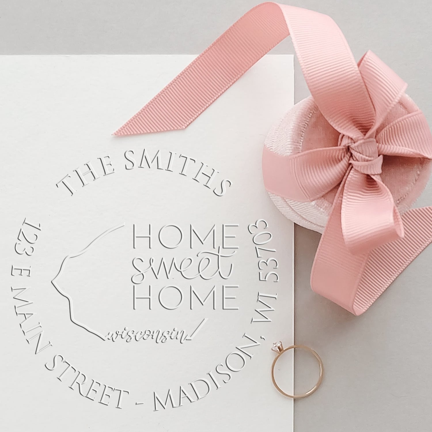 Round WI Soft Personalizable Home Address Seal Embosser