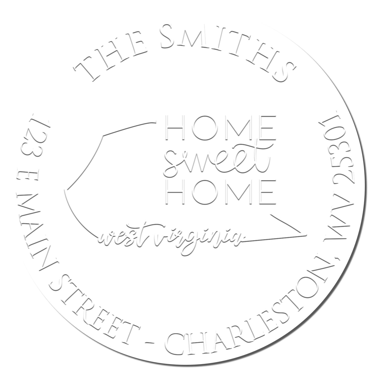 Custom-Made Return Address Stamp Hybrid Embosser for West Virginia - Engineer Seal Stamps