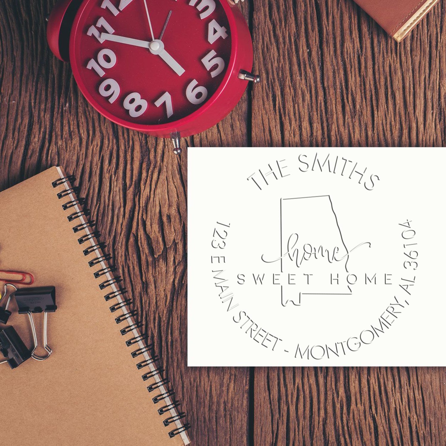 Home Sweet Home Desk Handcrafted Address Return Stamp Embosser for AL - Engineer Seal Stamps