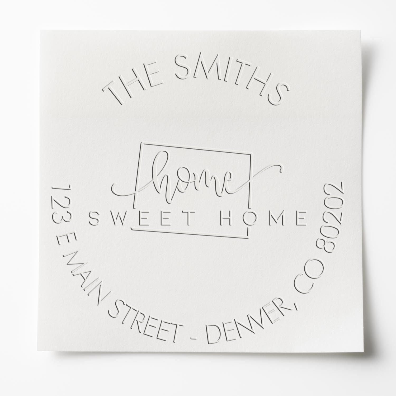Home Sweet Home Desk Handcrafted Address Return Embossing Stamp for CO - Engineer Seal Stamps