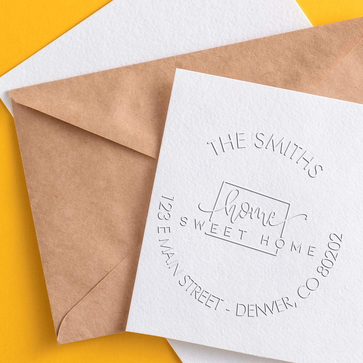 Home Sweet Home Desk Handcrafted Address Return Embossing Stamp for CO - Engineer Seal Stamps