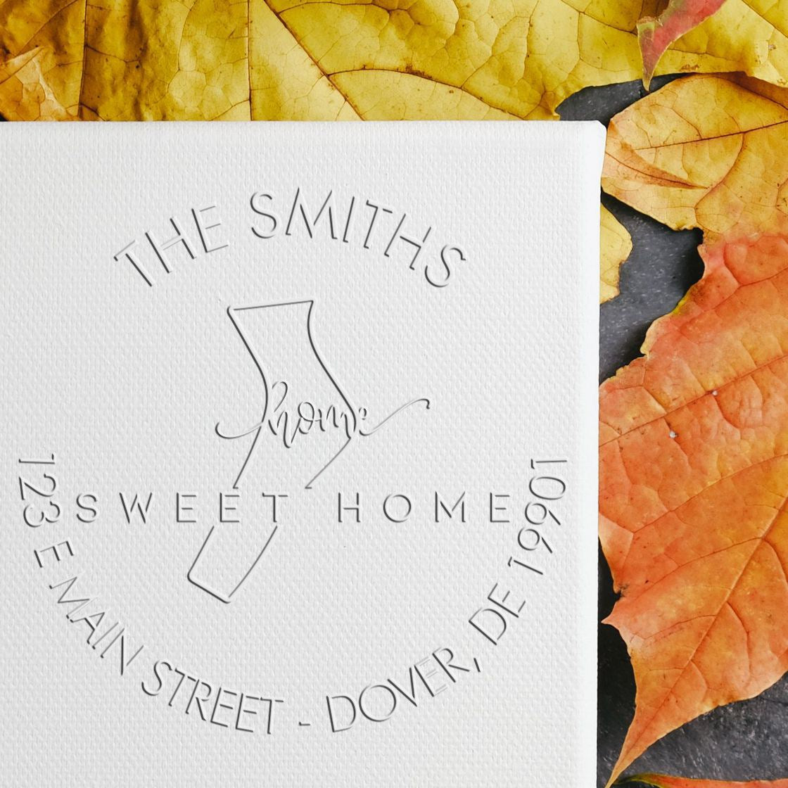 Sweet Home DE Soft Customized Name and Address Embosser - Engineer Seal Stamps