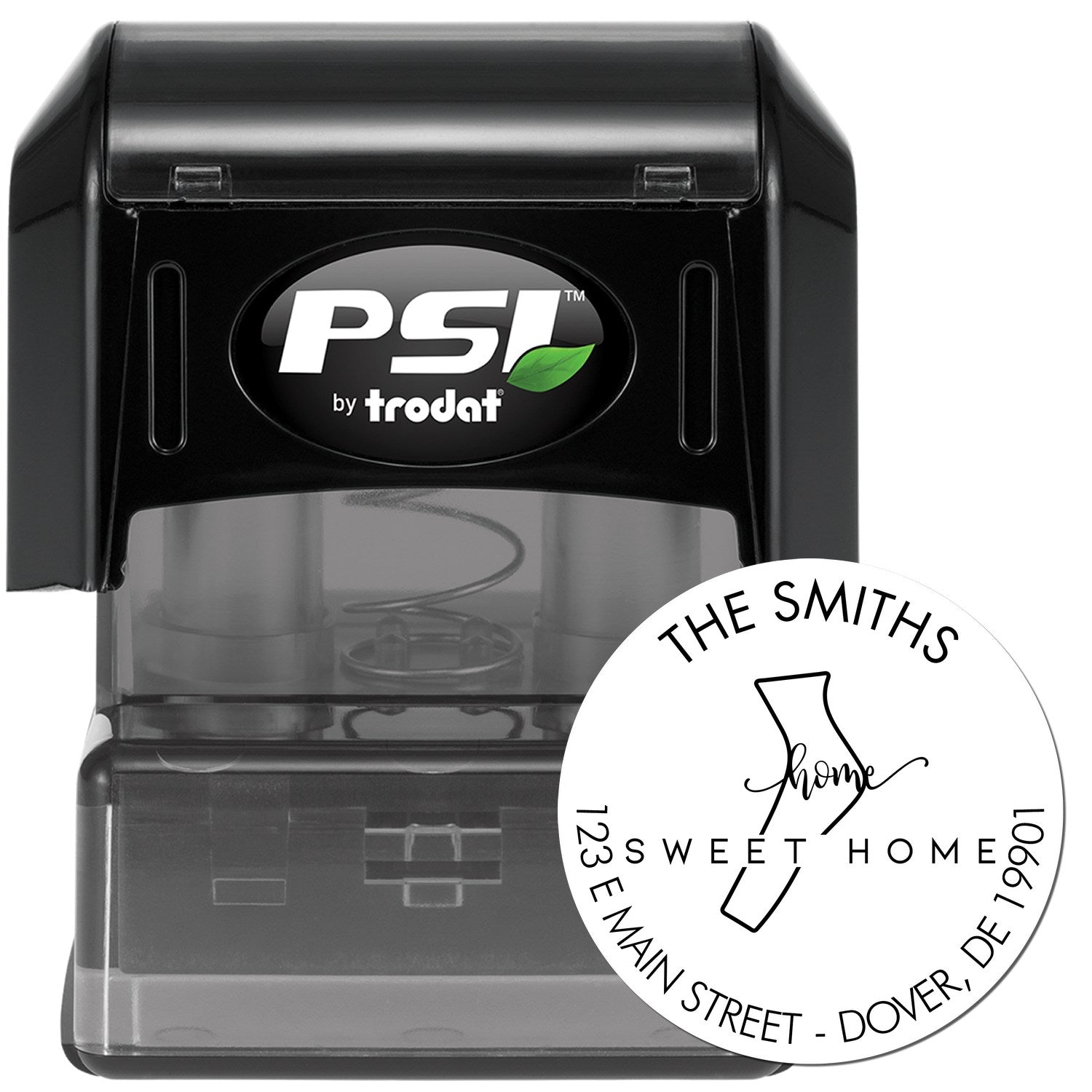 Round PSI Home Sweet Home for Delaware Personalized Return Address Stamper - Engineer Seal Stamps