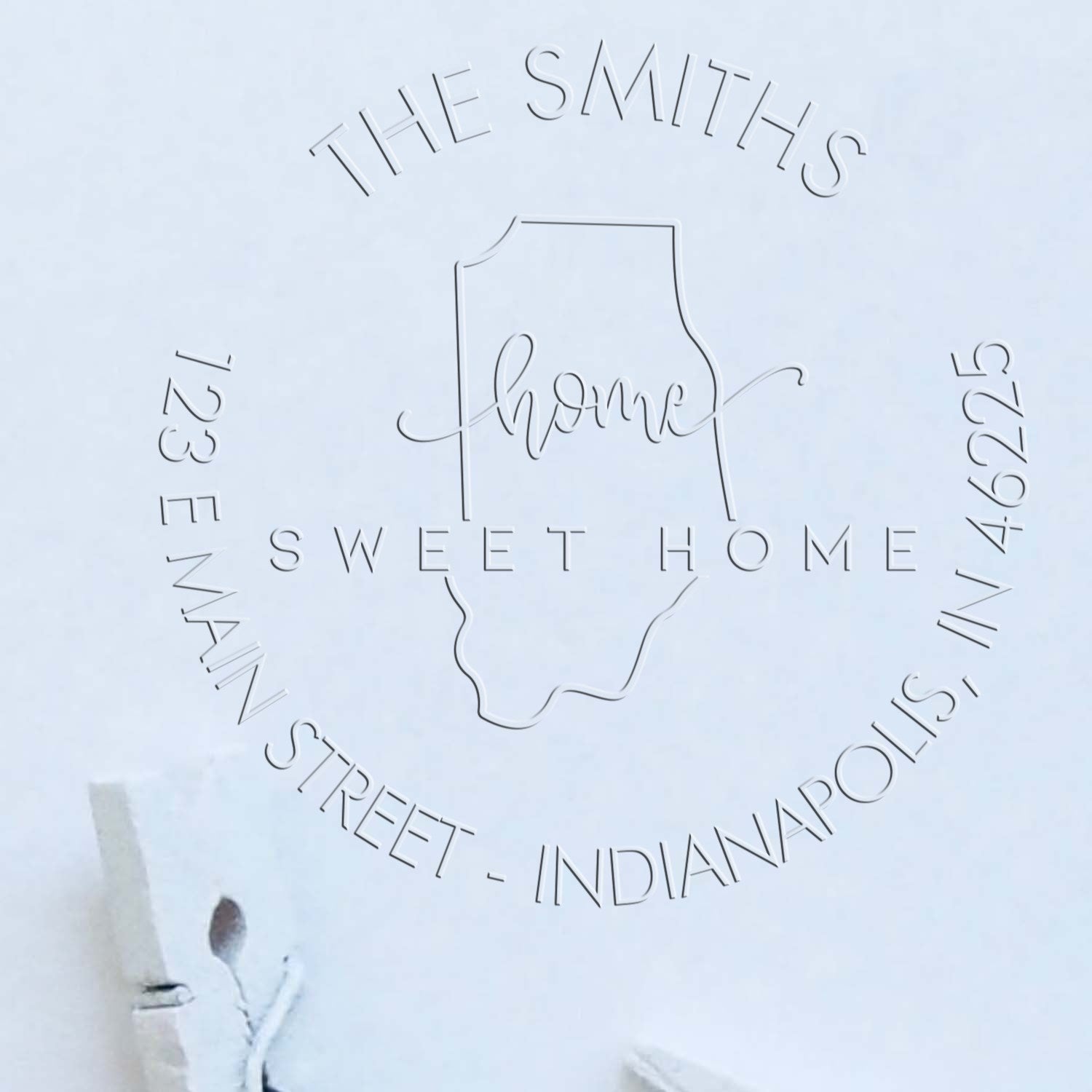 Sweet Home IN Soft Customized Name and Address Embossing Seal - Engineer Seal Stamps