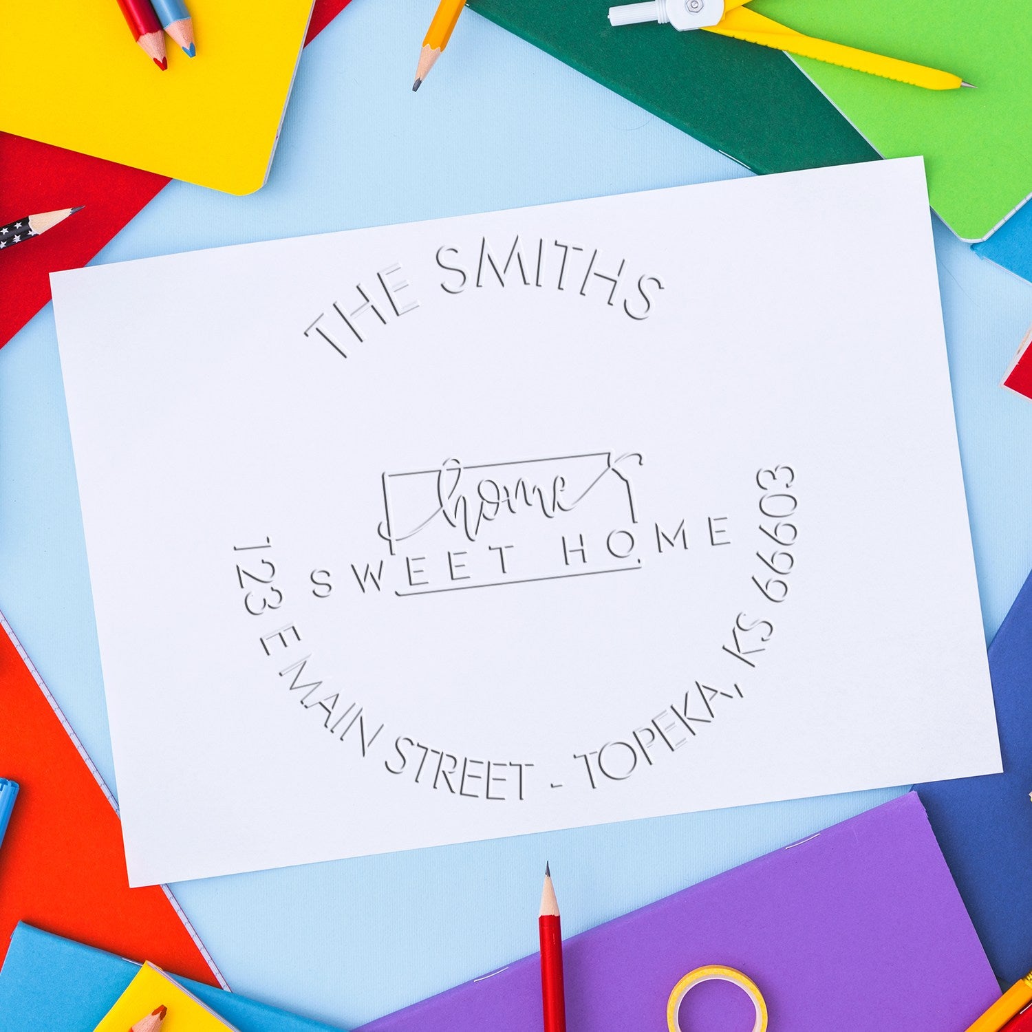 Sweet Home KS Soft Customized Name and Address Embossing Stamp - Engineer Seal Stamps