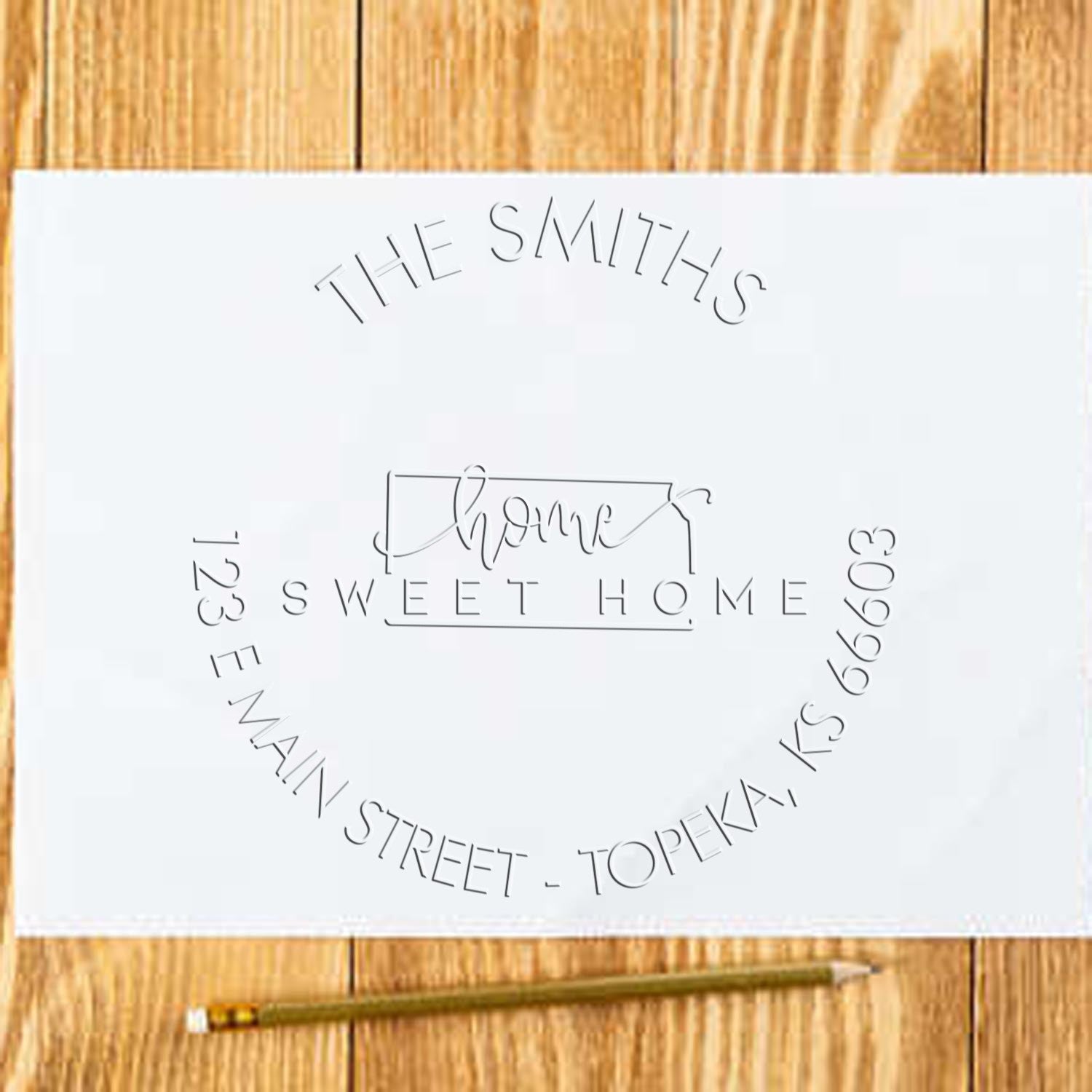 Sweet Home KS Soft Customized Name and Address Embossing Stamp - Engineer Seal Stamps
