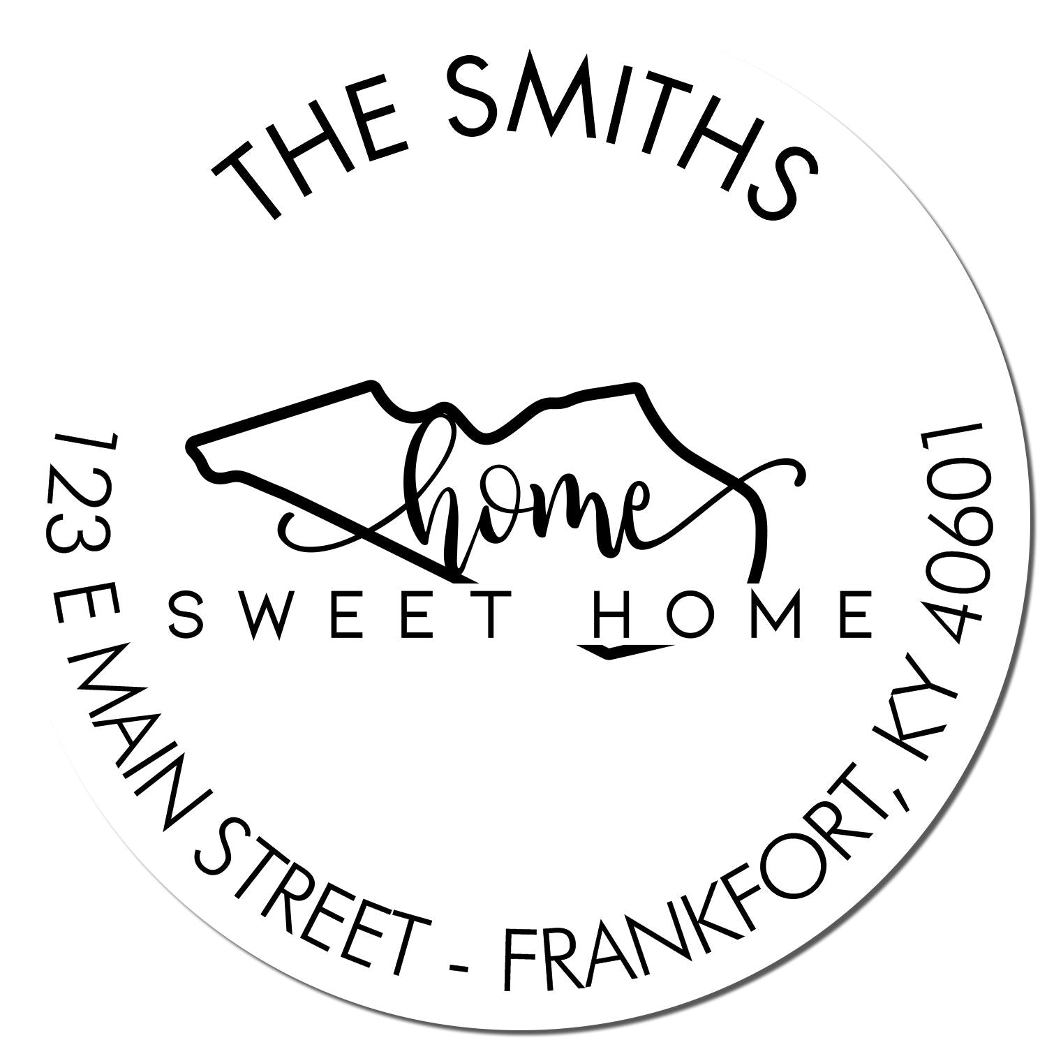 Wooden Handle Round Home Sweet Home for Kentucky Customizable Mail Stamp - Engineer Seal Stamps