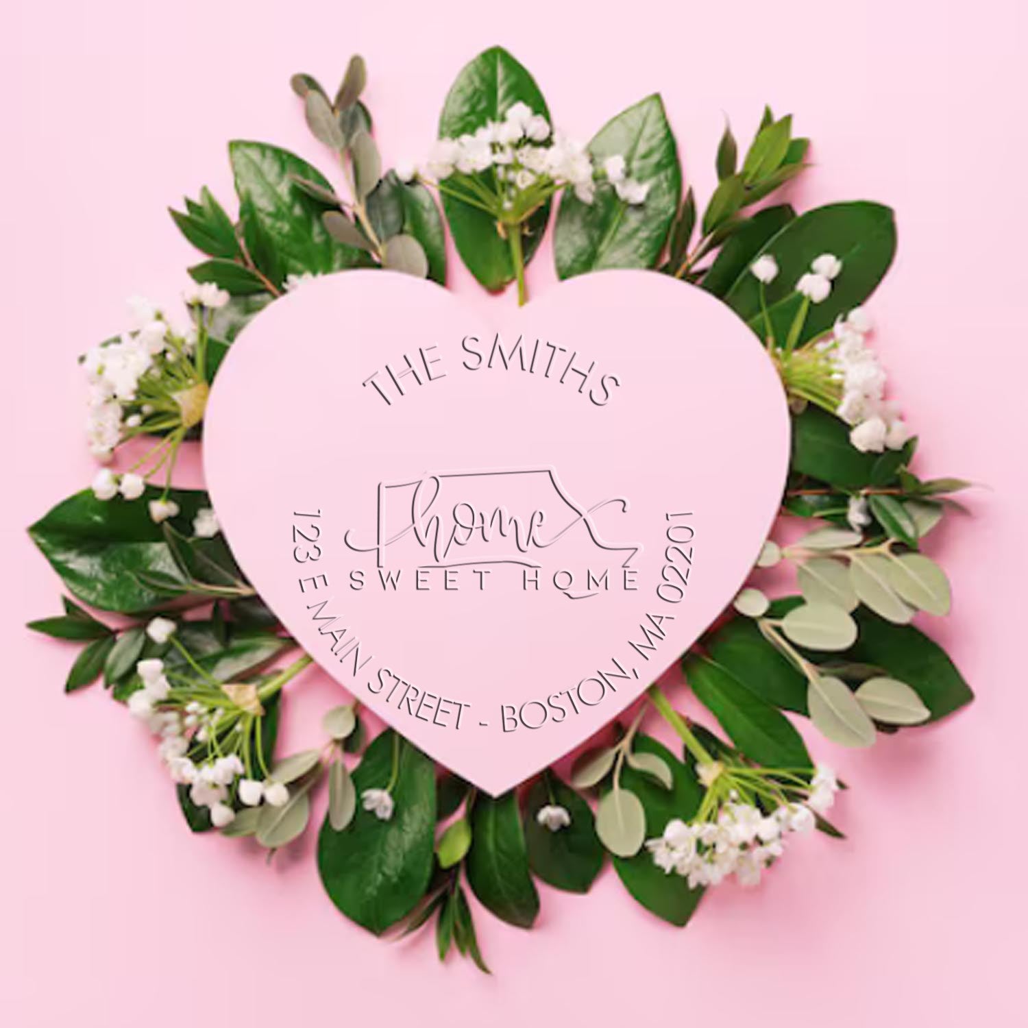 Home Sweet Home Massachusetts Hybrid Personalizable Mailing Address Stamp Embosser - Engineer Seal Stamps