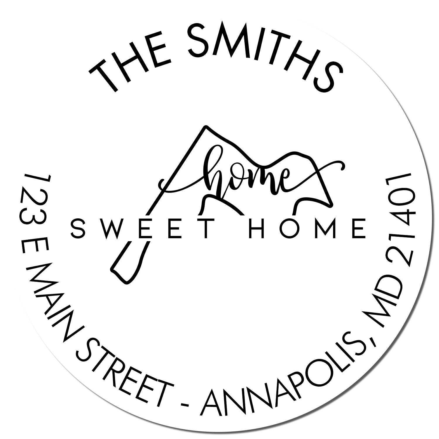 Round PSI Home Sweet Home for Maryland Address Stamper - Engineer Seal Stamps