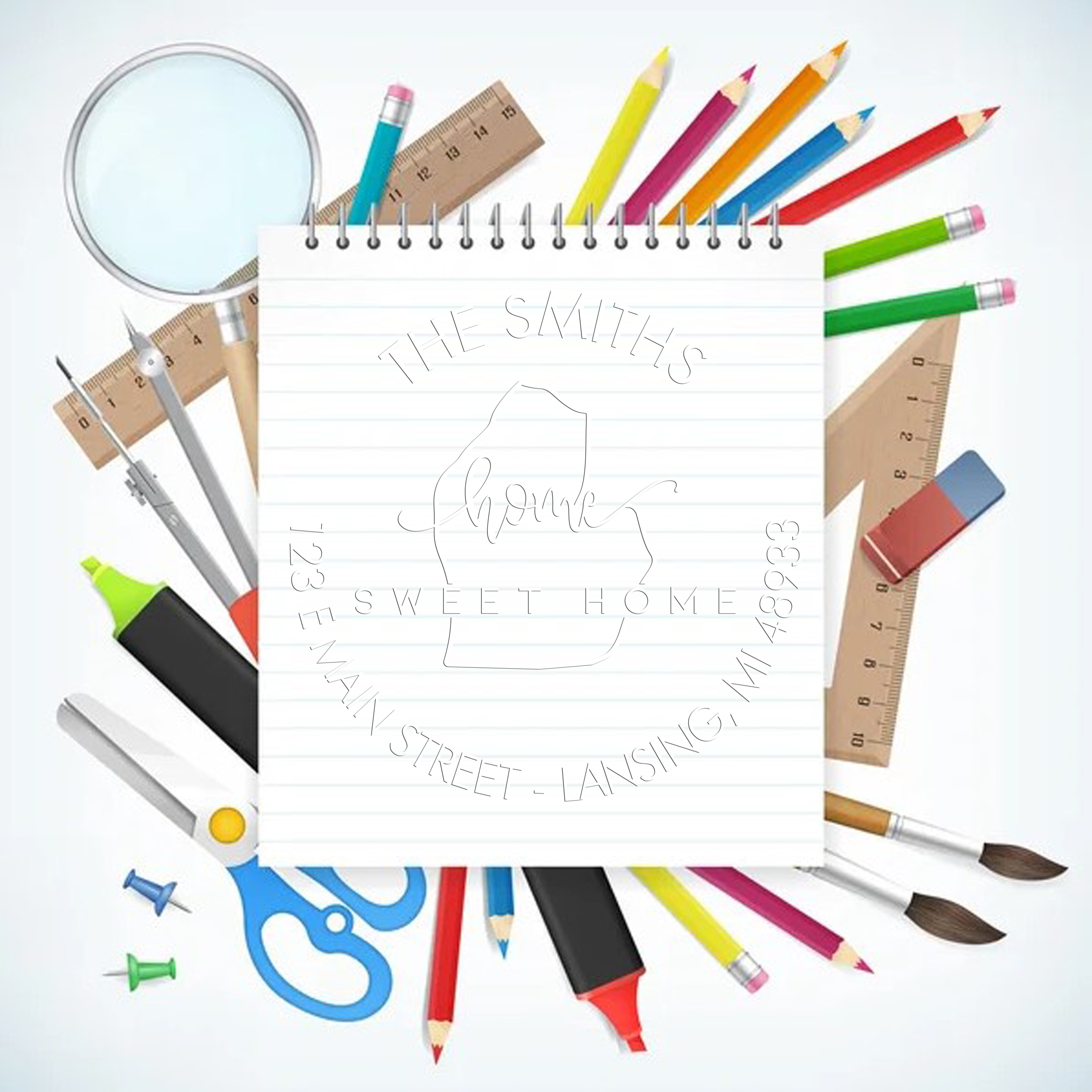 Home Sweet Home Michigan Hybrid Personalizable Mailing Address Seal Stamp Embosser - Engineer Seal Stamps