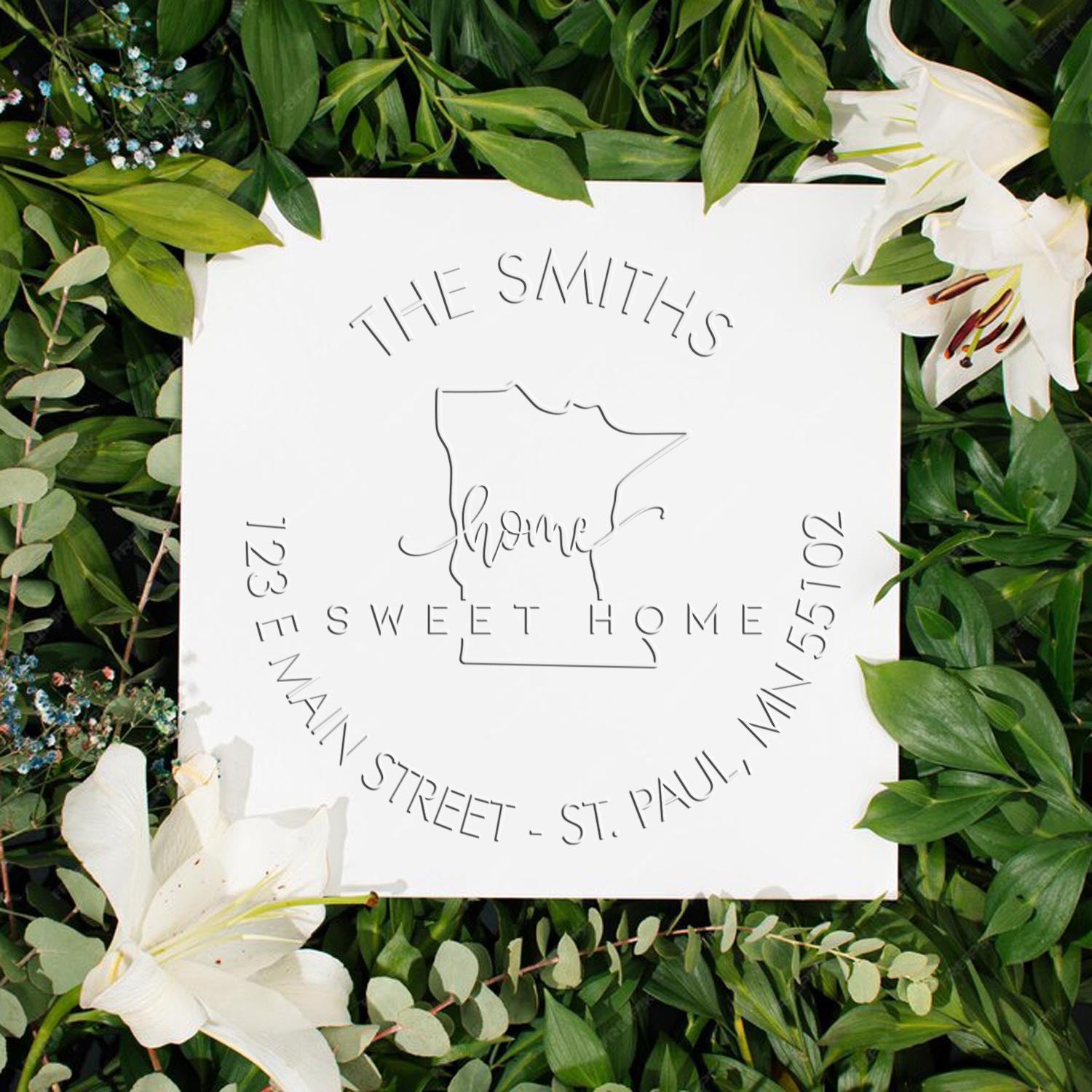 Sweet Home MN Soft Customized New Address Stamp Embosser - Engineer Seal Stamps