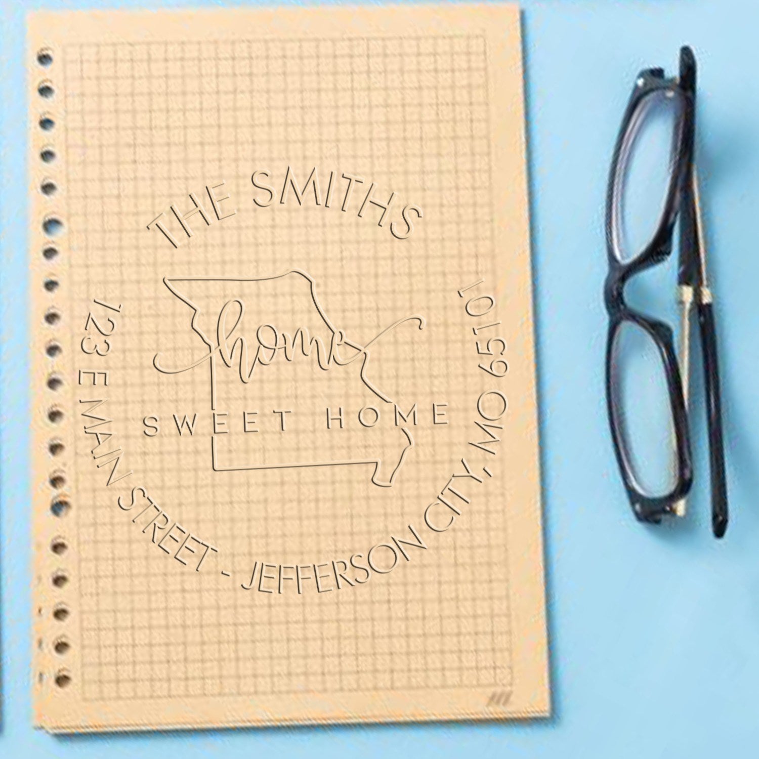 Sweet Home MO Soft Customized New Address Embossed Seal - Engineer Seal Stamps