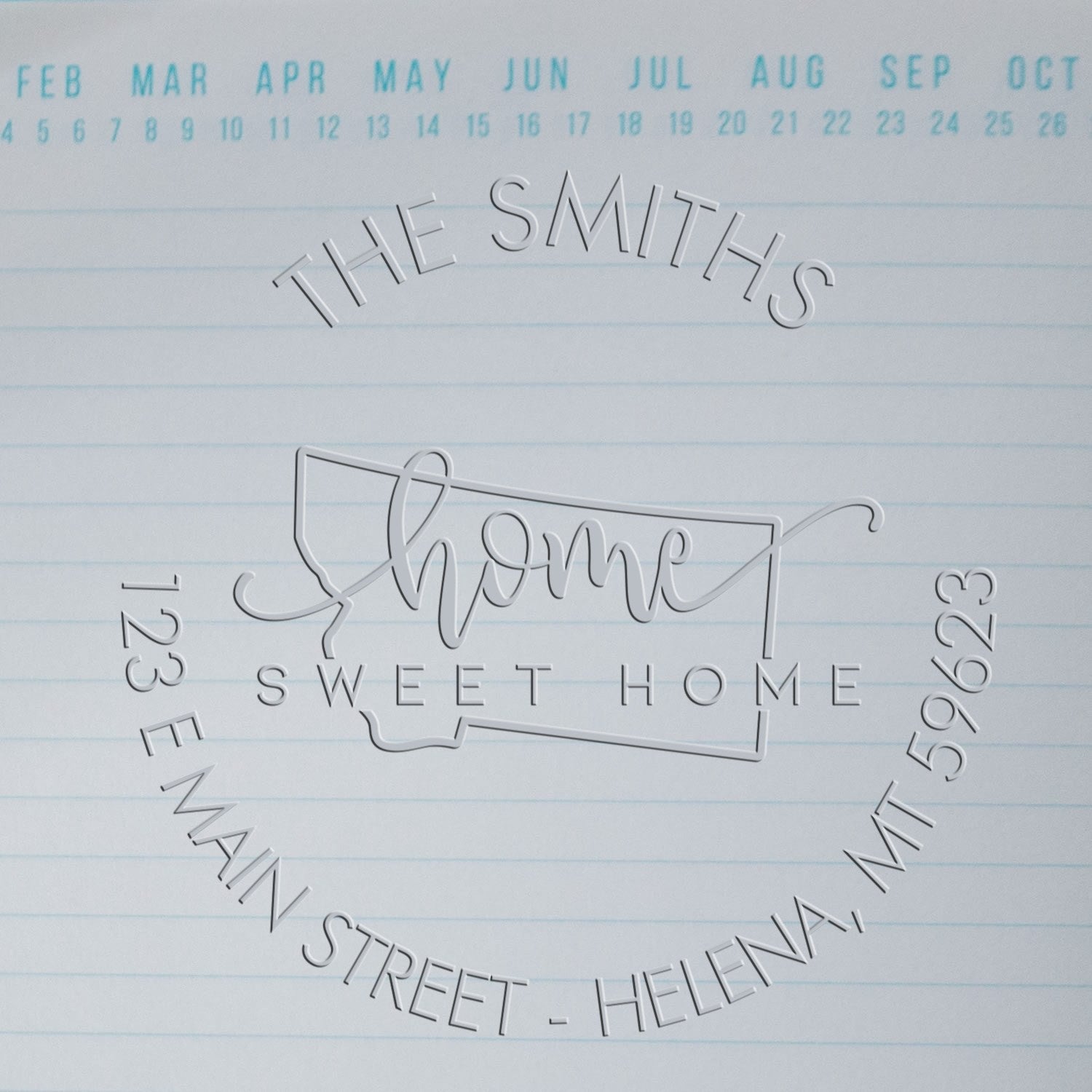 Home Sweet Home Montana Hybrid Personalizable Mailing Address Embossing Stamp - Engineer Seal Stamps