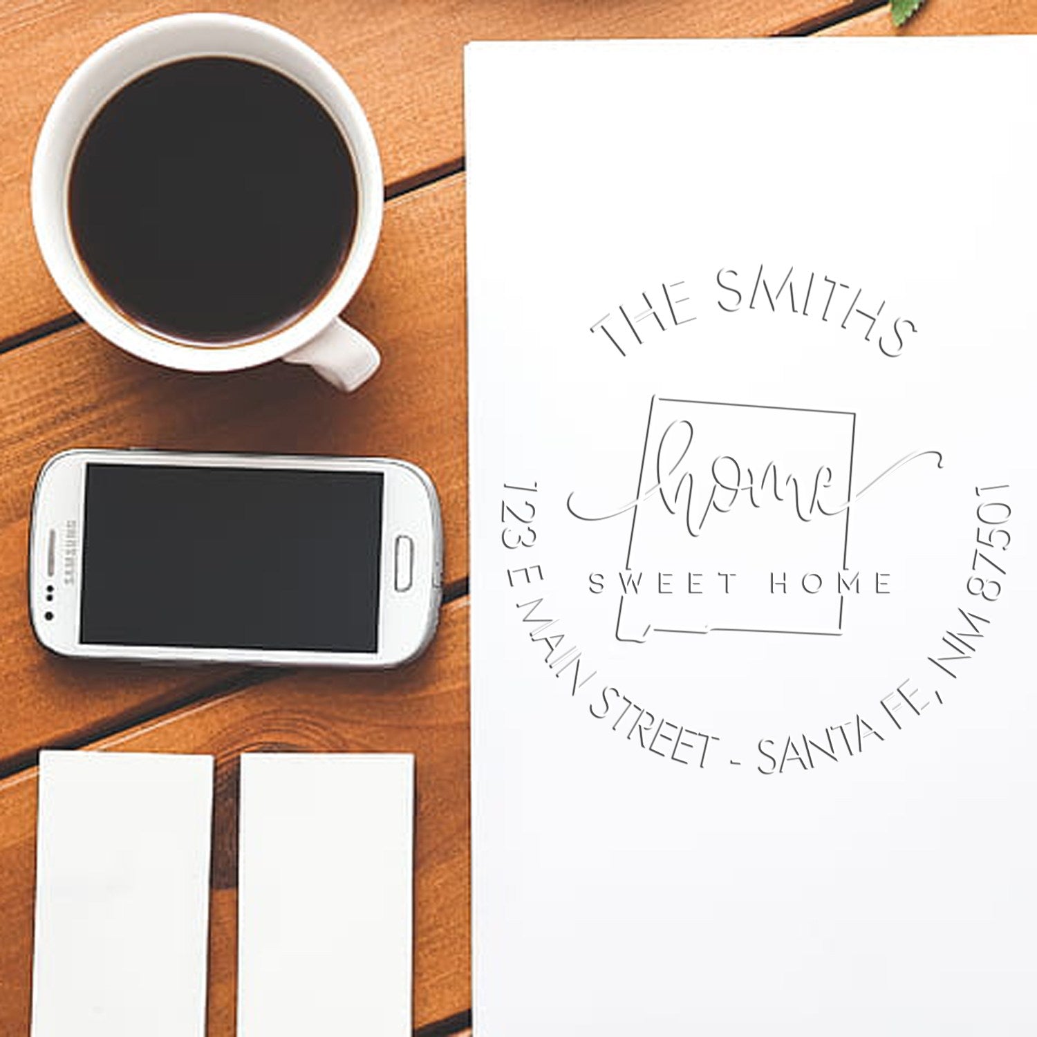 Home Sweet Home Desk Handcrafted Name and Address Embosser Seal Stamp for NM - Engineer Seal Stamps