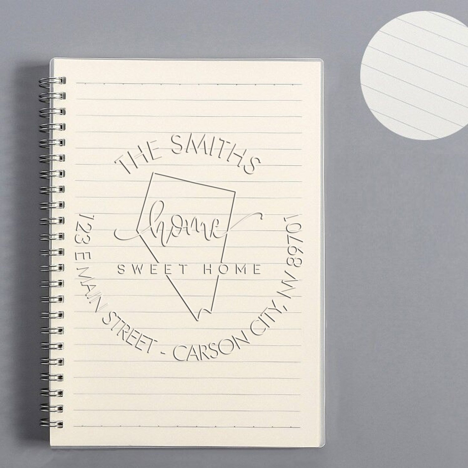Home Sweet Home Desk Handcrafted Name and Address Embossing Seal for NV - Engineer Seal Stamps