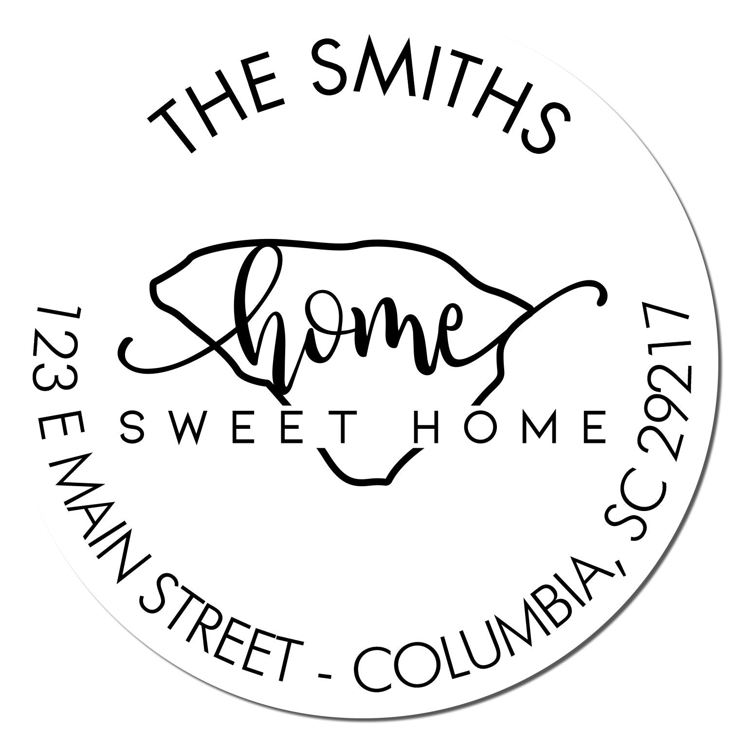 Slim Home Sweet Home for South Carolina Return Address Pre-Inked Stamp - Engineer Seal Stamps