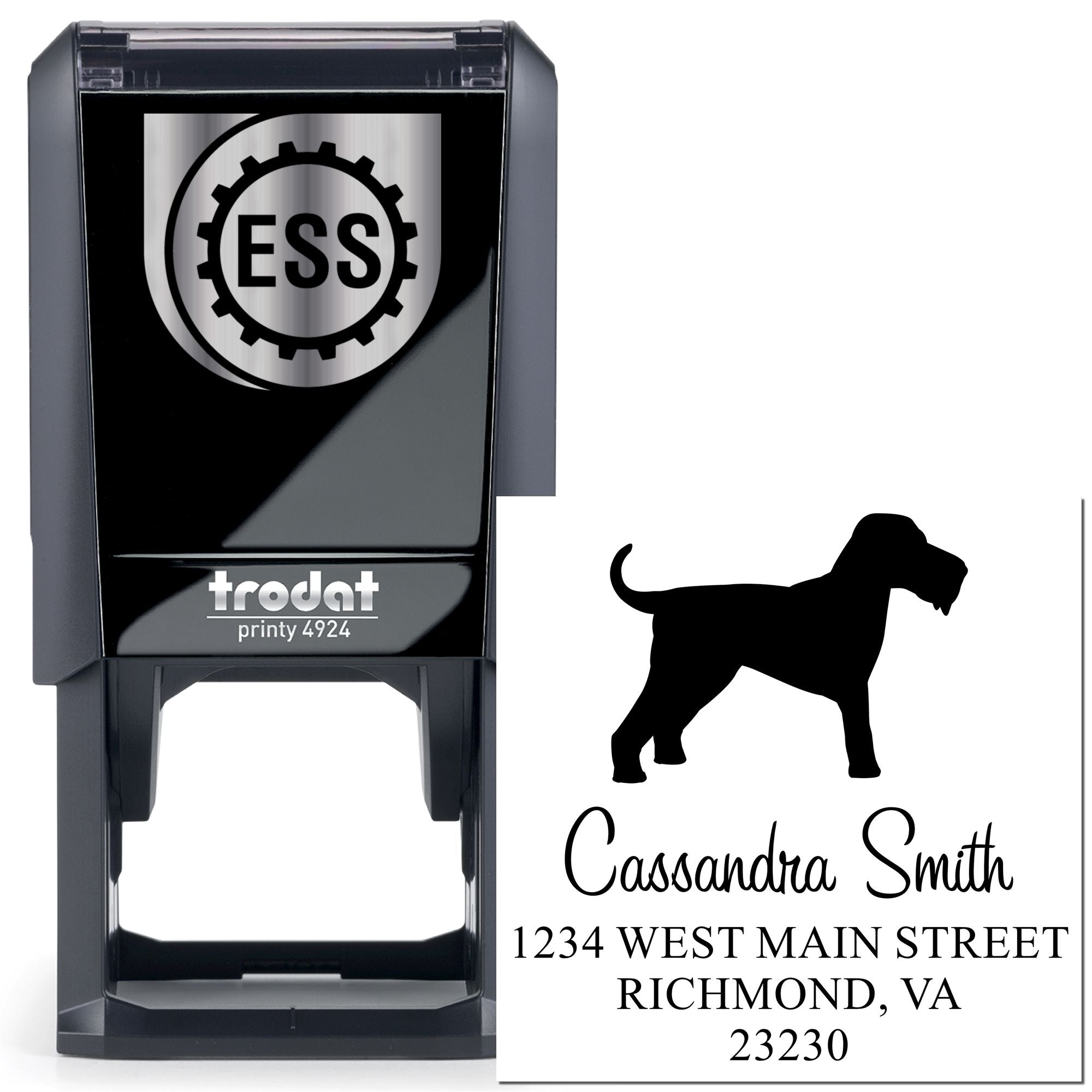 Self-Inking Airedale Terrier Customizable Mail Stamp - Engineer Seal Stamps