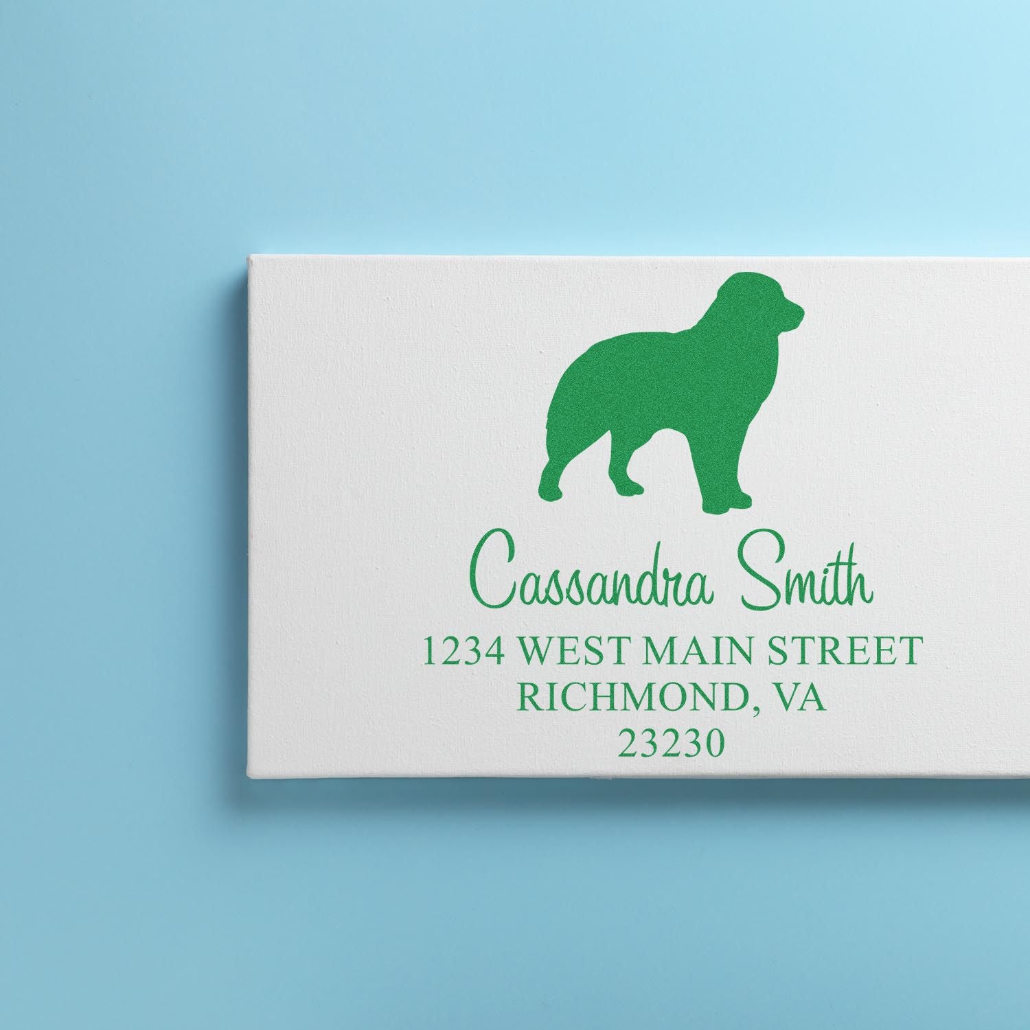 Wood Handle Australian Shepherd Address Label Stamp - Engineer Seal Stamps