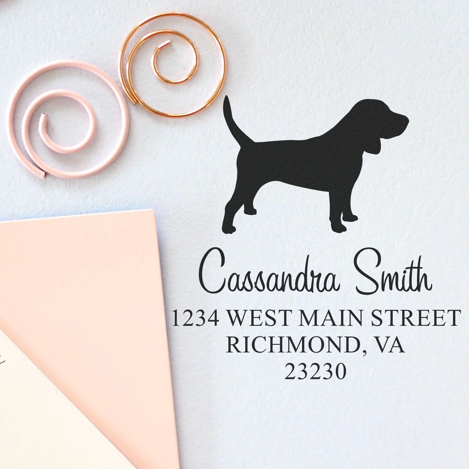 PSI Pre-Inked Beagle Handcrafted Dog Lover's Address Stamp for Envelopes - Engineer Seal Stamps