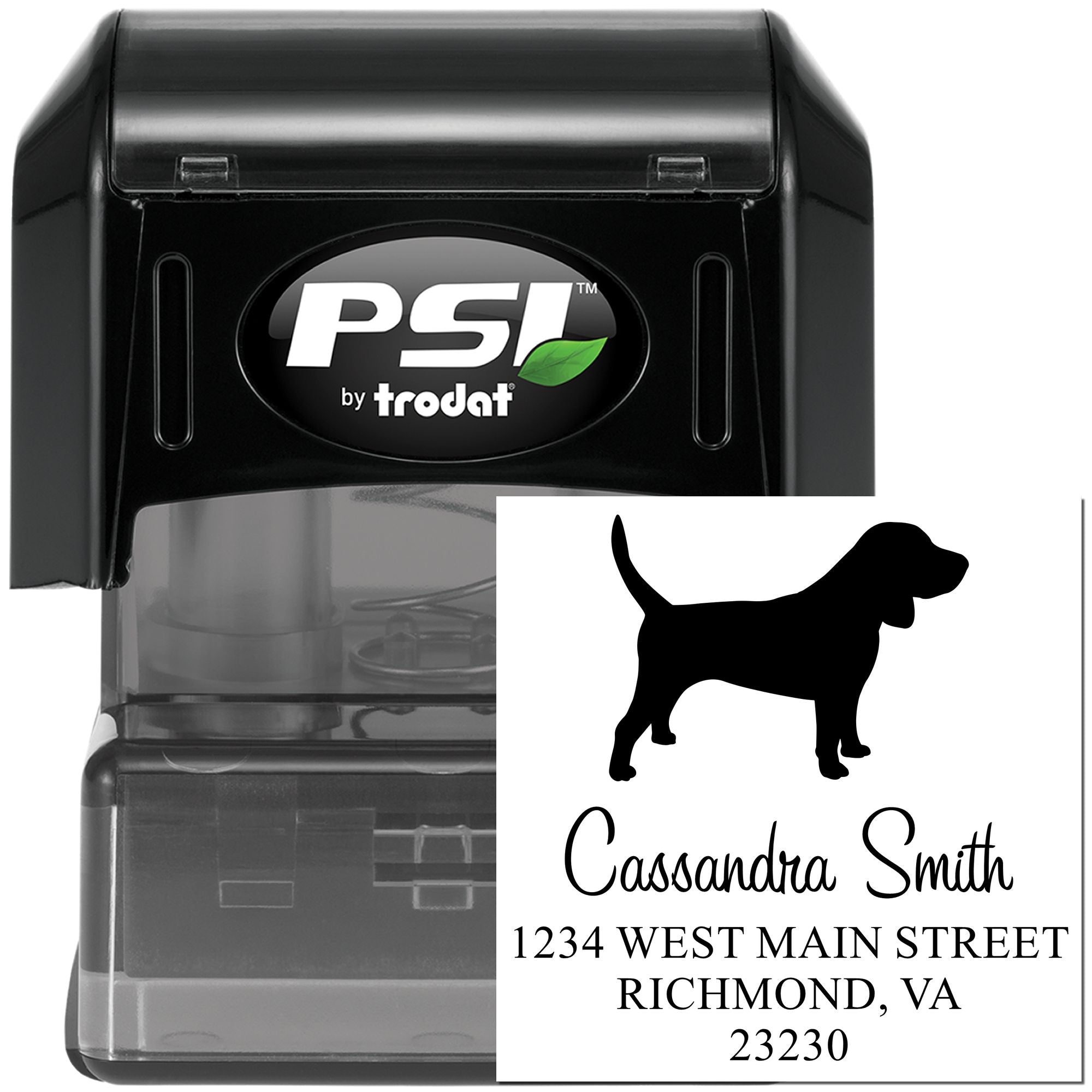 PSI Pre-Inked Beagle Handcrafted Dog Lover's Address Stamp for Envelopes - Engineer Seal Stamps