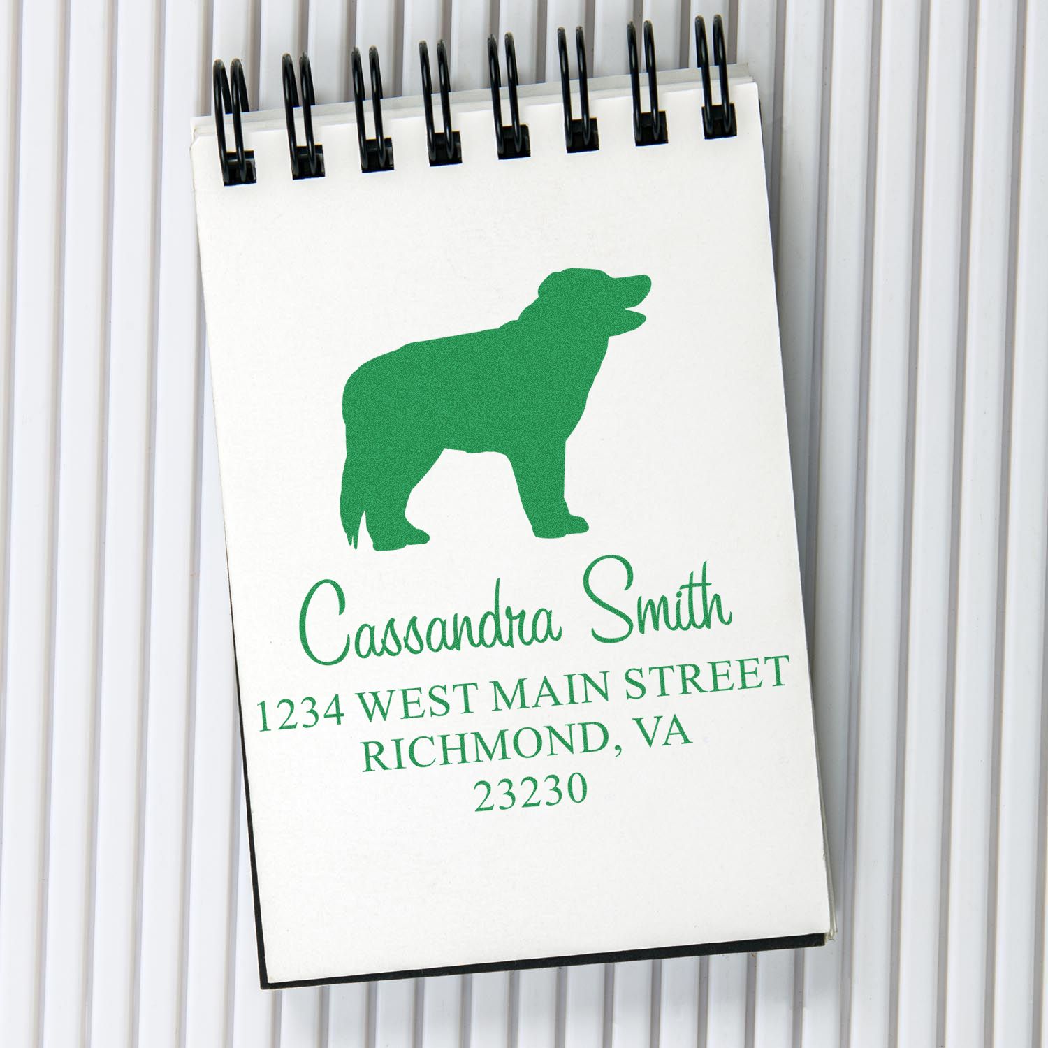 Wood Handle Border Collie Address Label Stamper - Engineer Seal Stamps