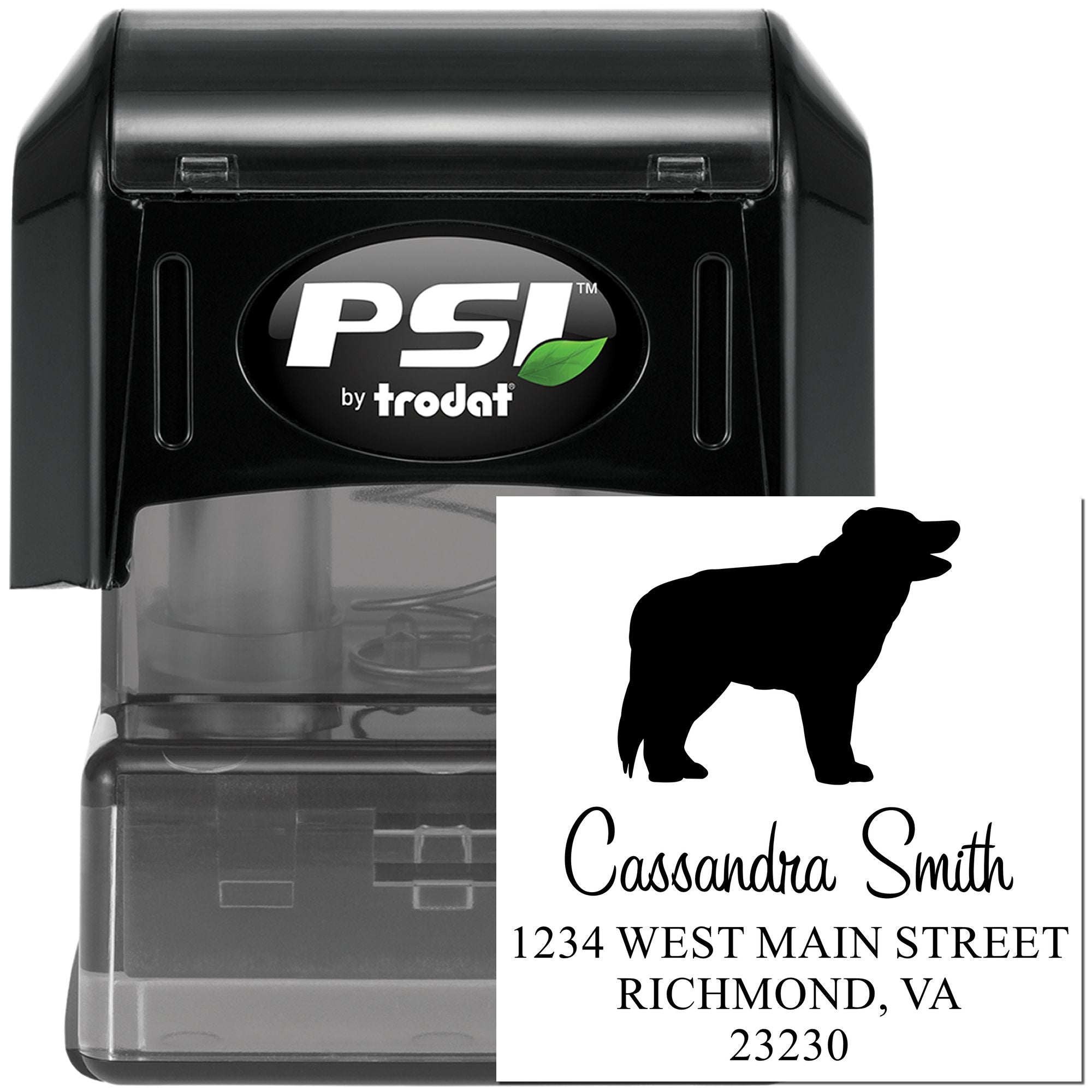 PSI Pre-Inked Border Collie Handcrafted Dog Return Address Stamp - Engineer Seal Stamps