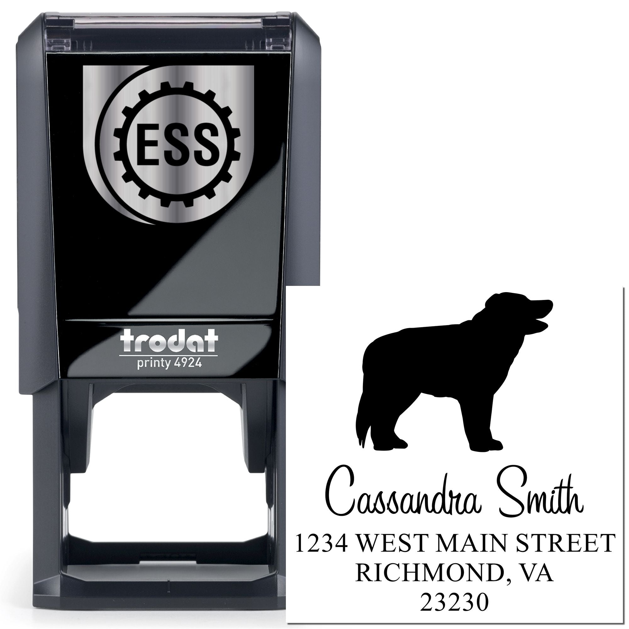 Self-Inking Border Collie Customizable Mailing Address Stamp - Engineer Seal Stamps