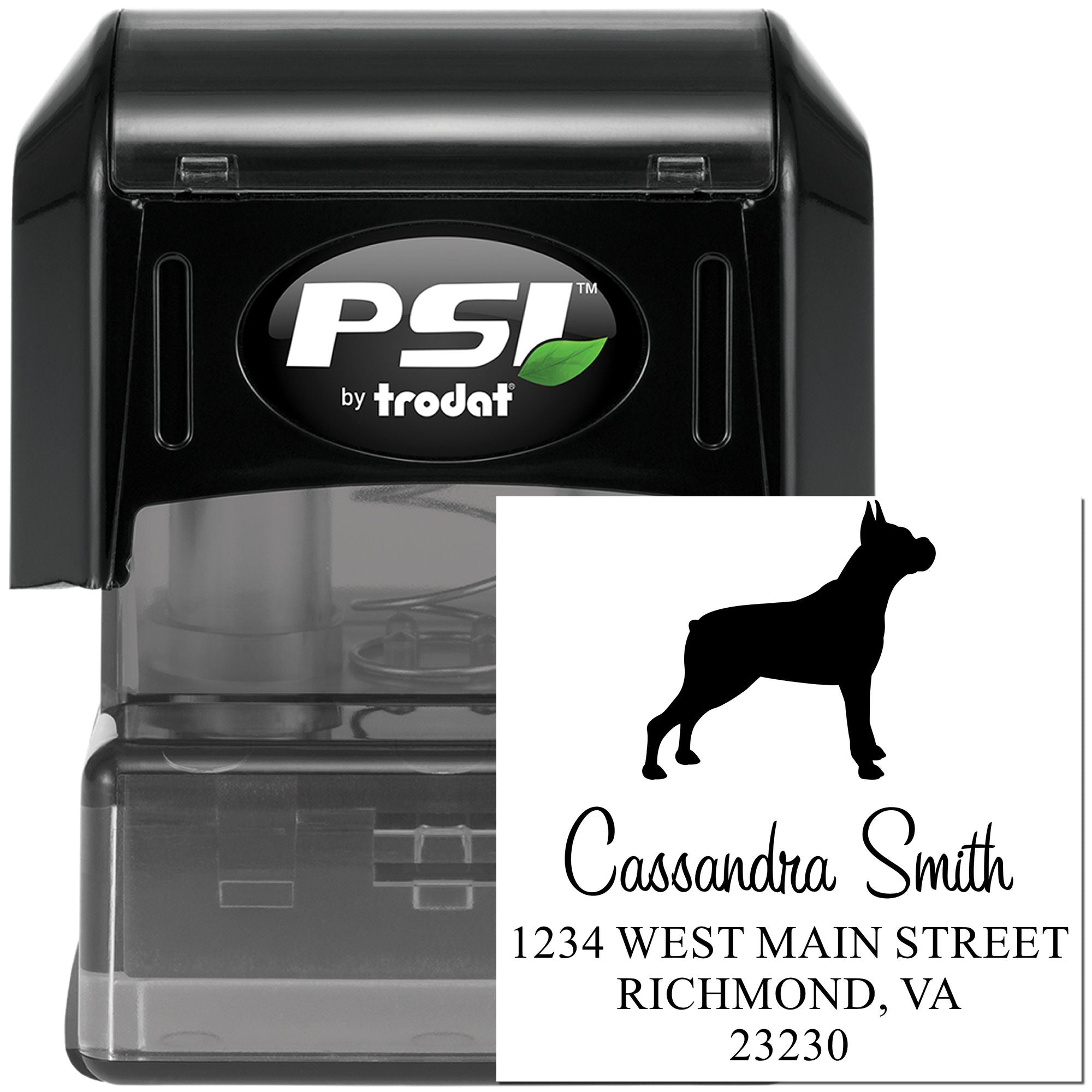 PSI Pre-Inked Boxer Handcrafted Dog Return Address Stamp for Envelopes - Engineer Seal Stamps