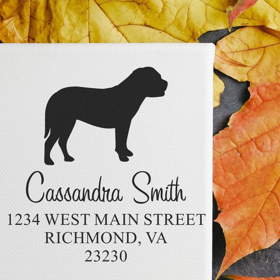 PSI Pre-Inked Bullmastiff Handcrafted Easy-To-Use Address Rubber Stamp - Engineer Seal Stamps