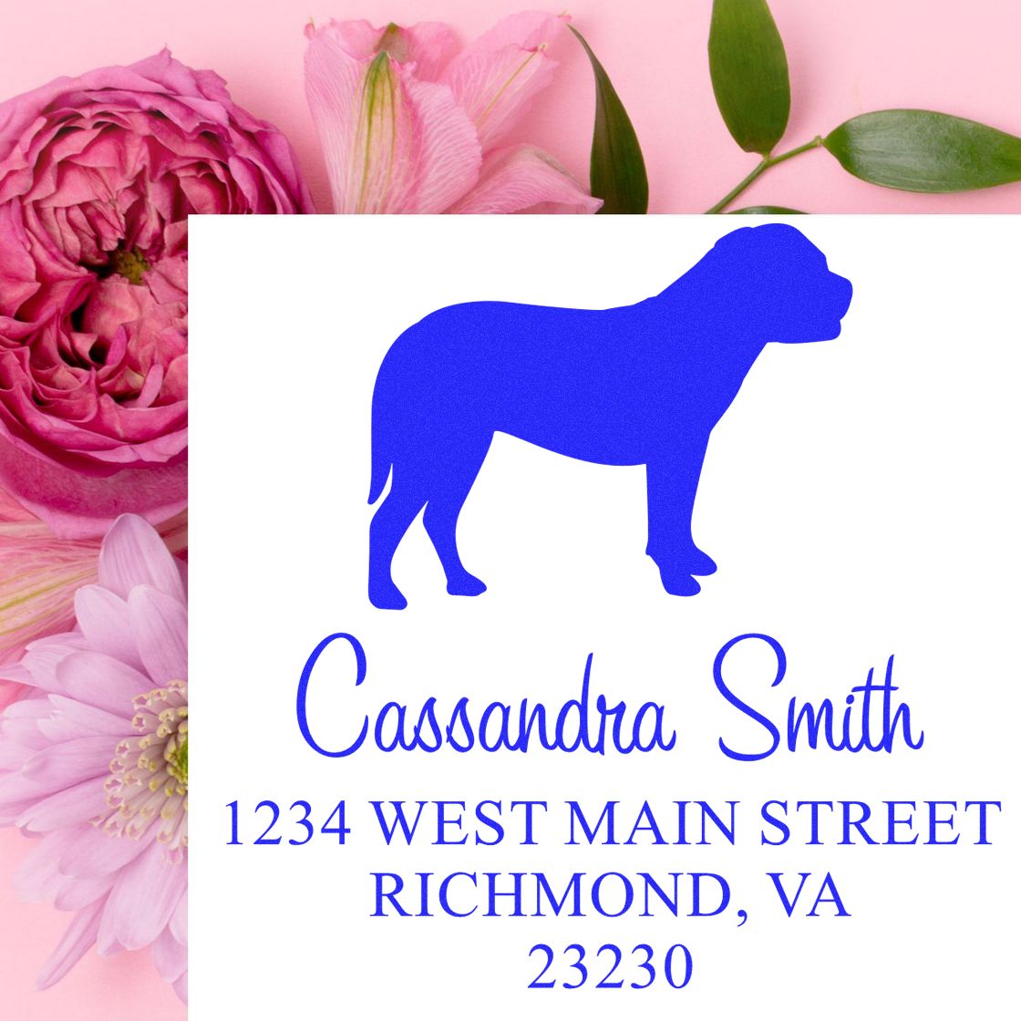 PSI Pre-Inked Bullmastiff Handcrafted Easy-To-Use Address Rubber Stamp - Engineer Seal Stamps