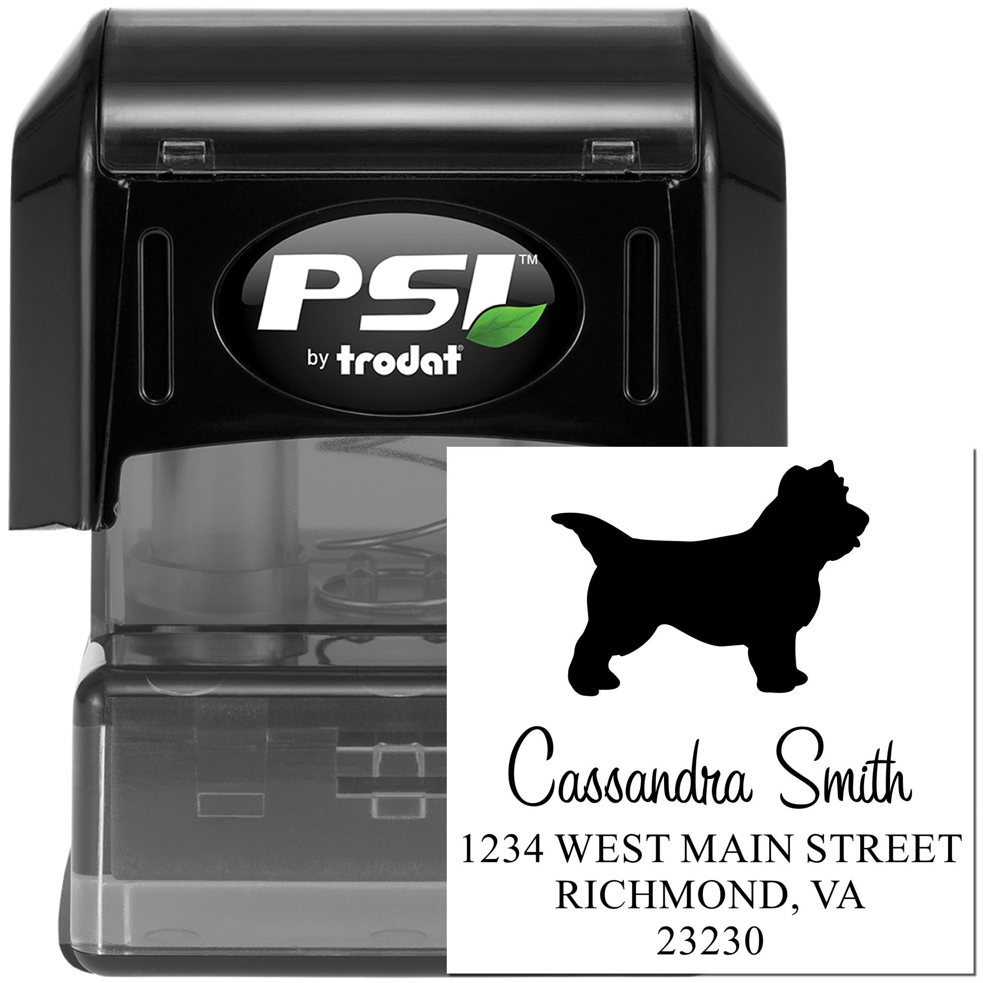 PSI Pre-Inked Cairn Terrier Handcrafted Easy-To-Use Address Stamp - Engineer Seal Stamps