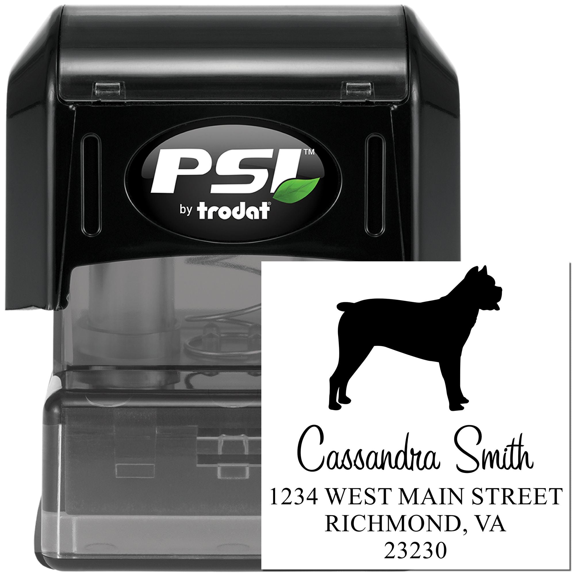 PSI Pre-Inked Cane Corso Handcrafted Easy-To-Use Address Stamp for Envelopes - Engineer Seal Stamps