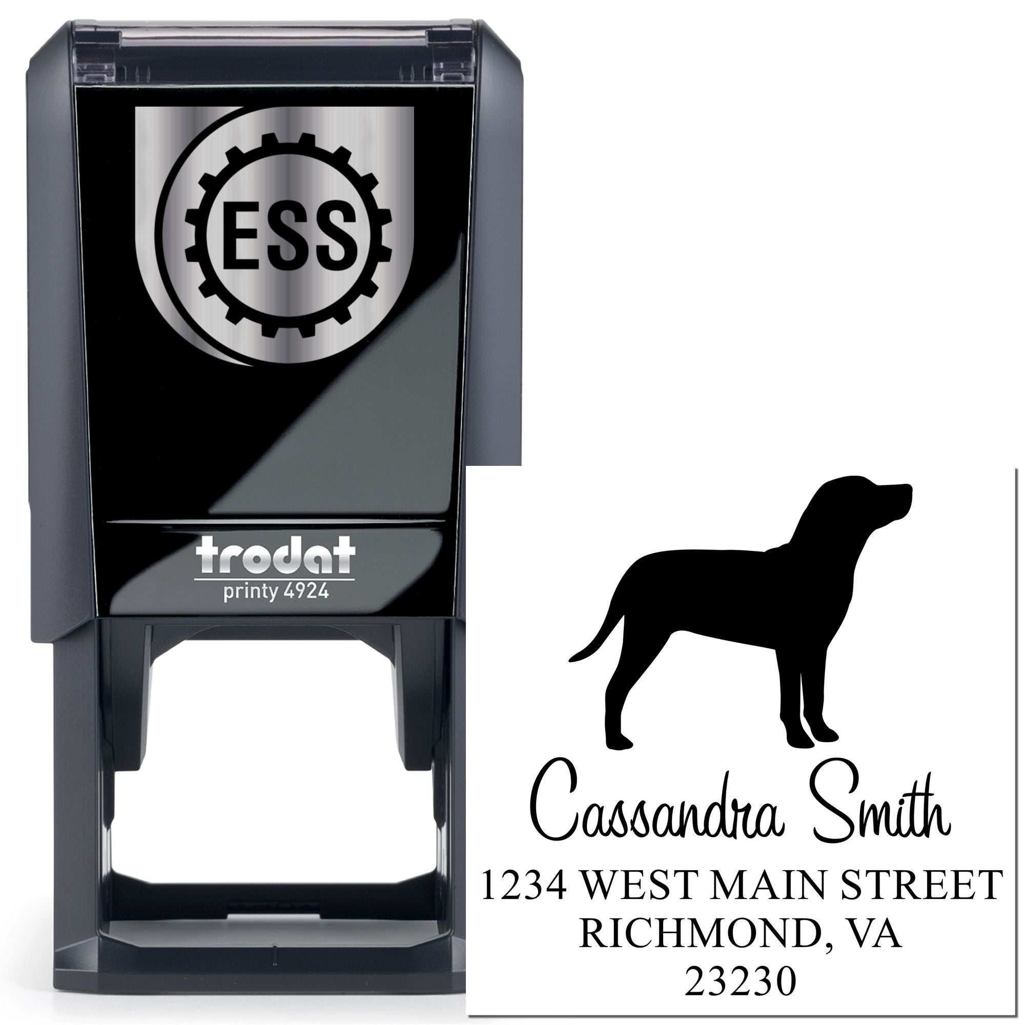 Self-Inking Catahoula Customizable Mailing Label Rubber Stamp - Engineer Seal Stamps