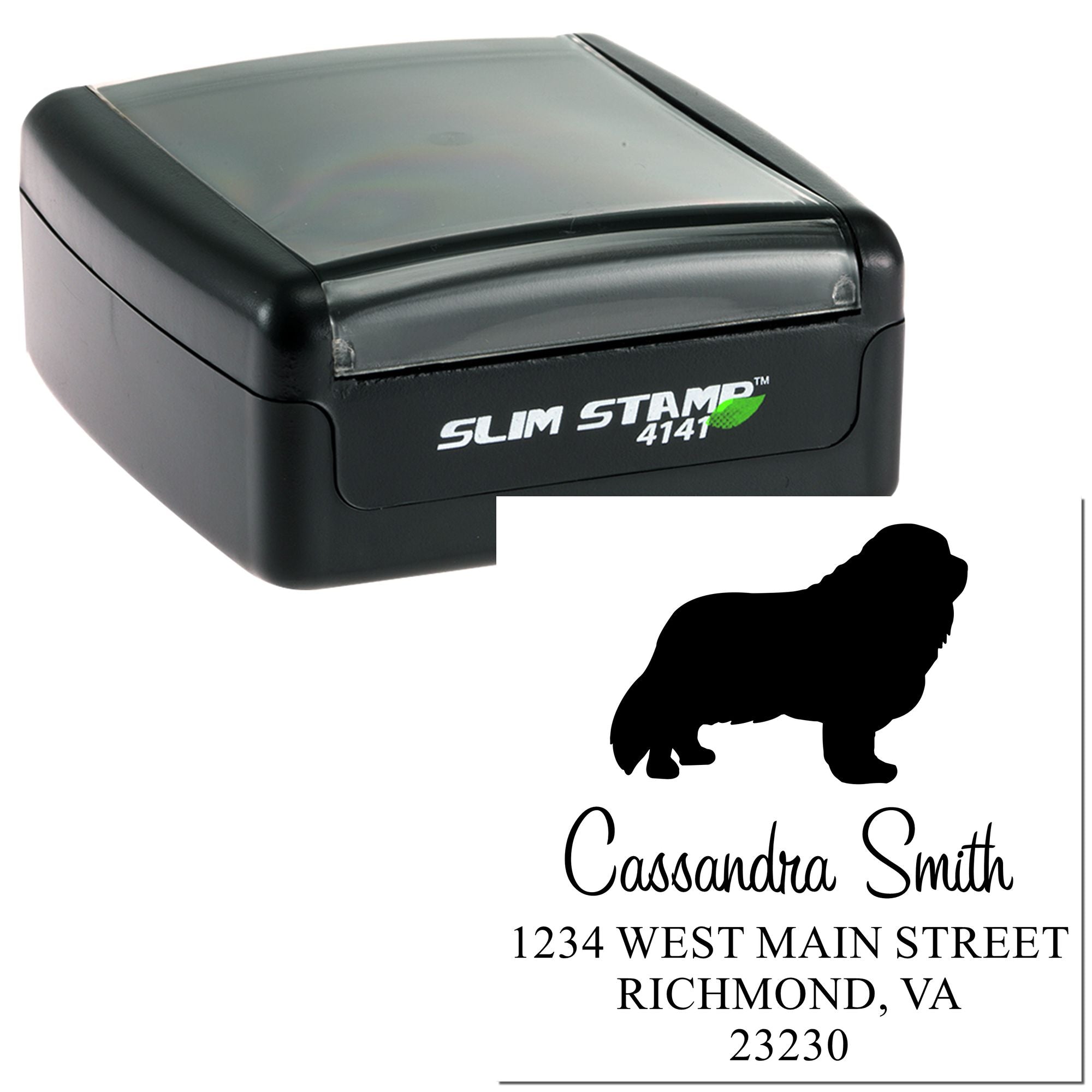 Slim Pre-Inked Cavalier King Charles Personalizable Mailing Address Stamp - Engineer Seal Stamps