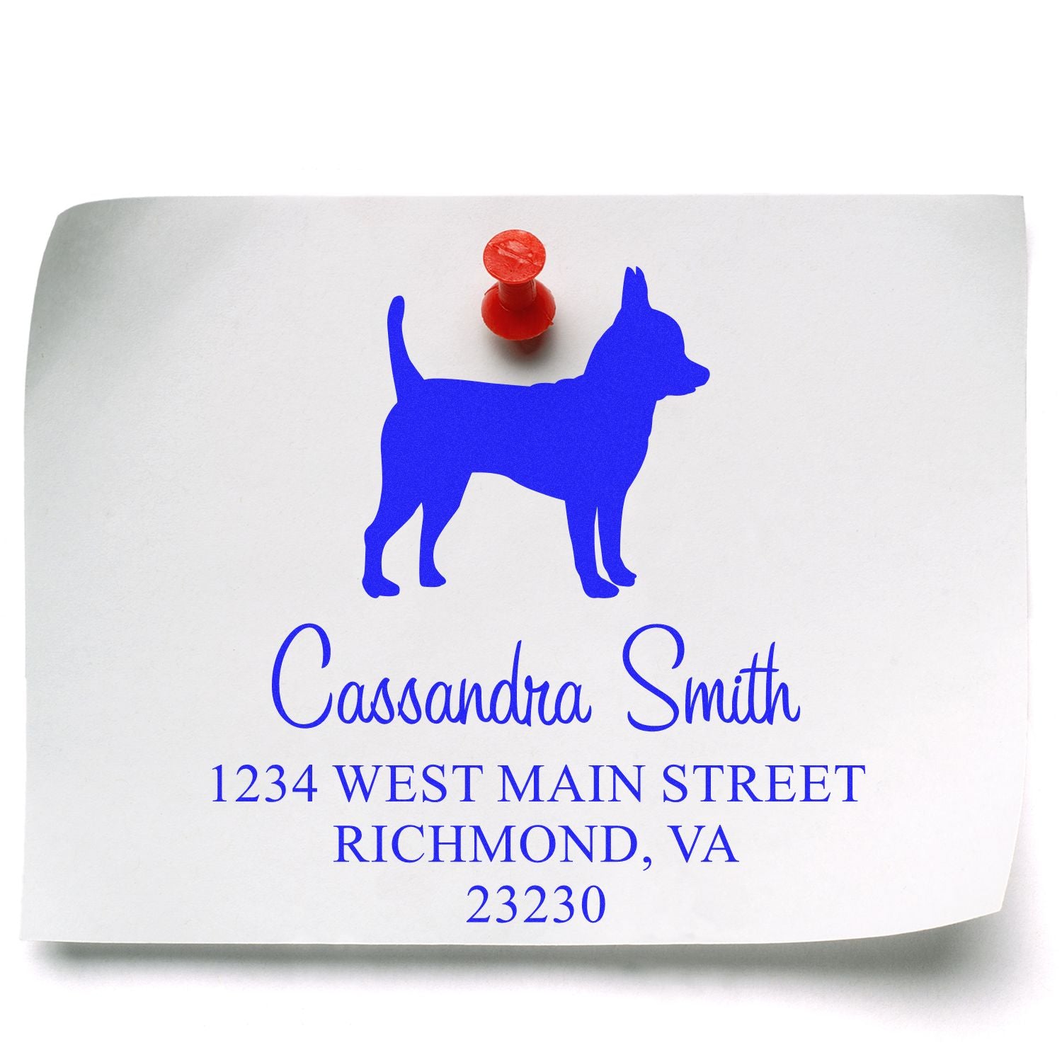 PSI Pre-Inked Chihuahua Handcrafted High-Quality Address Stamp - Engineer Seal Stamps