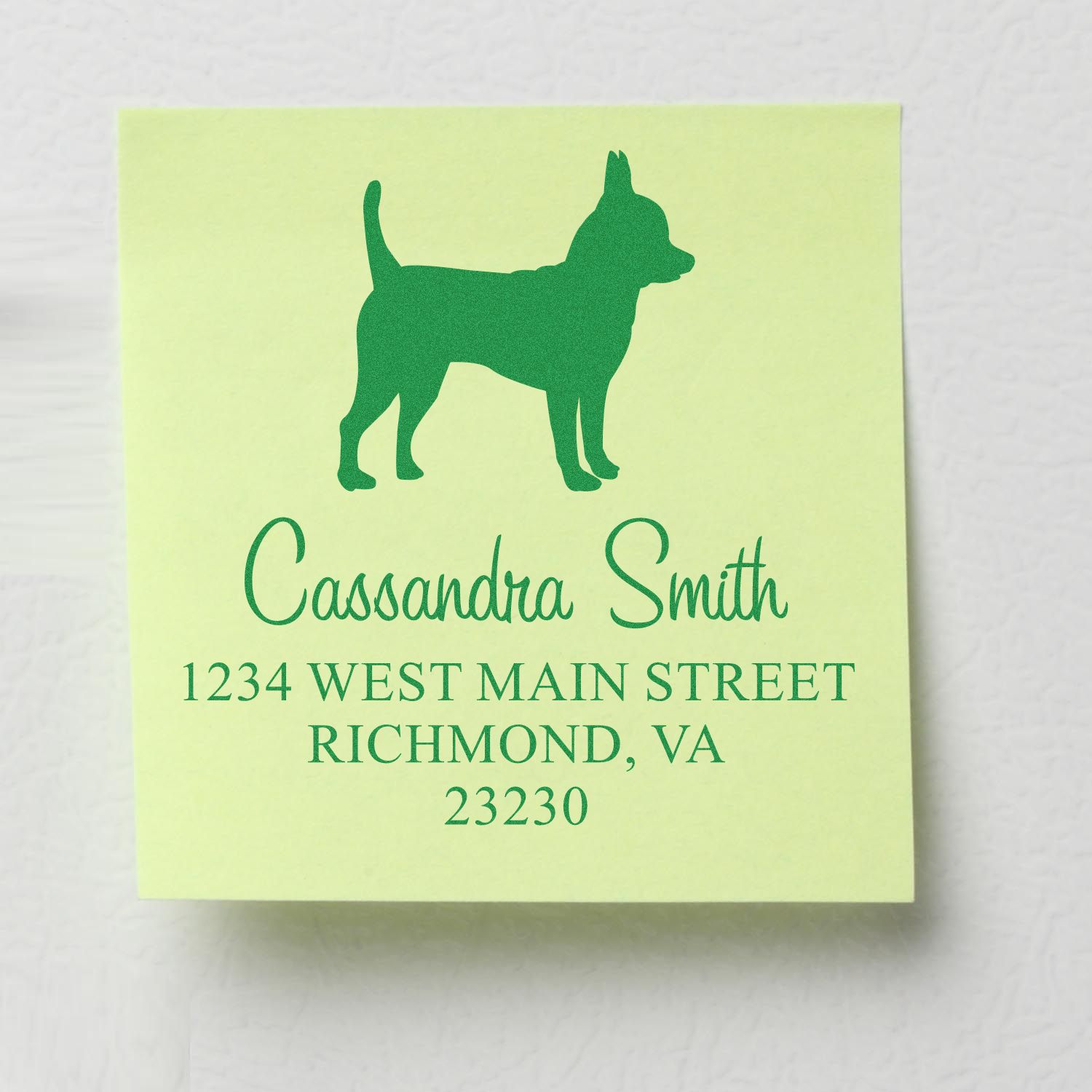 Wood Handle Chihuahua Address Return Stamper - Engineer Seal Stamps
