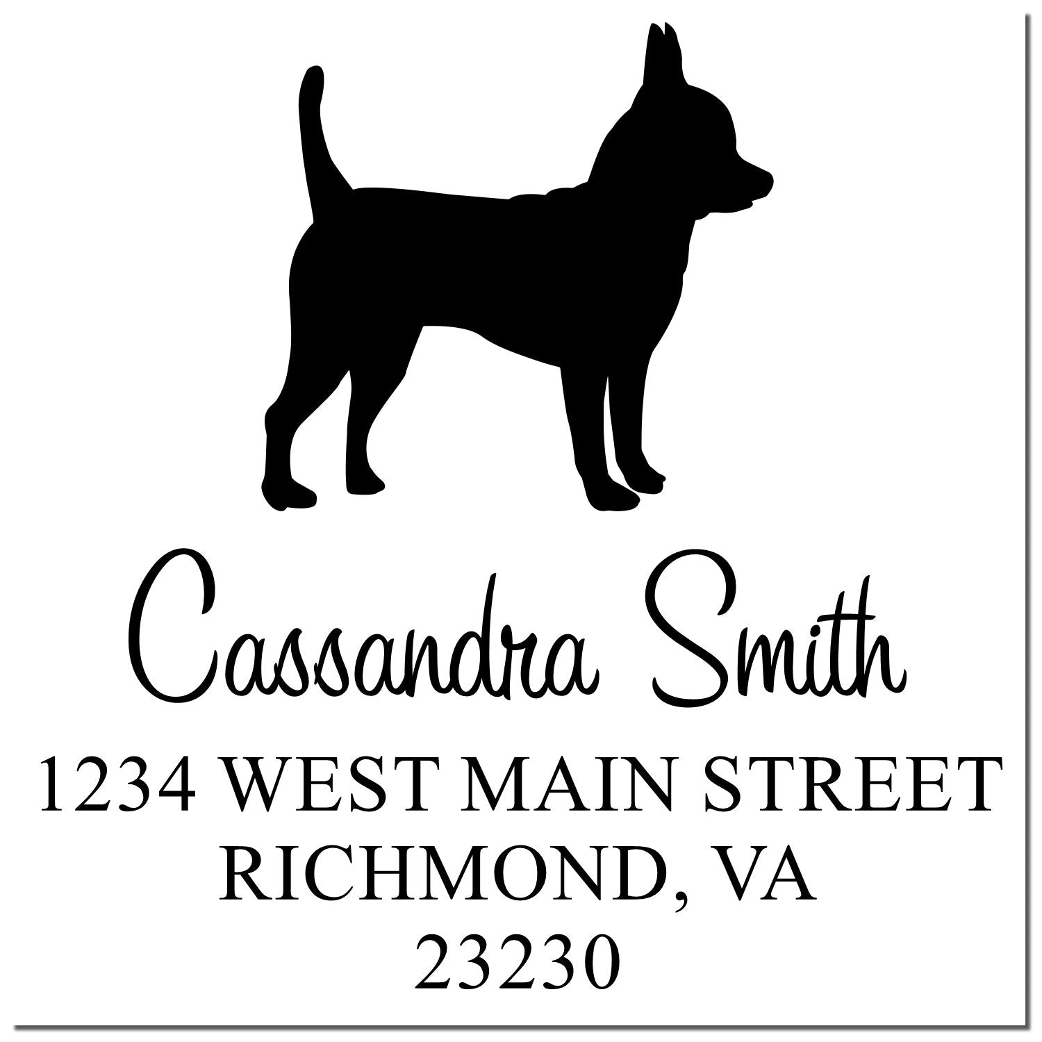 PSI Pre-Inked Chihuahua Handcrafted High-Quality Address Stamp - Engineer Seal Stamps