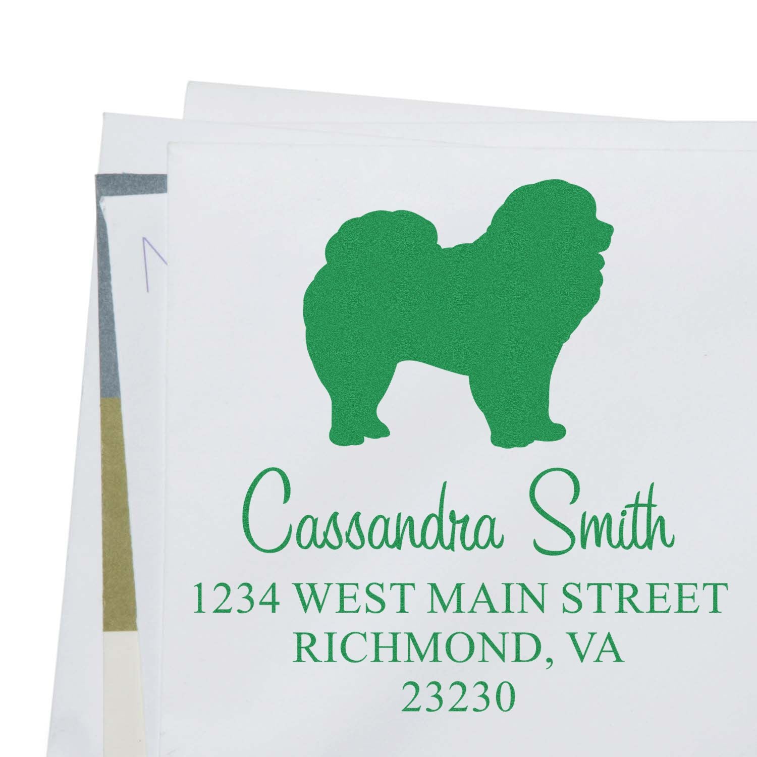 Wood Handle Chow Address Rubber Stamp - Engineer Seal Stamps