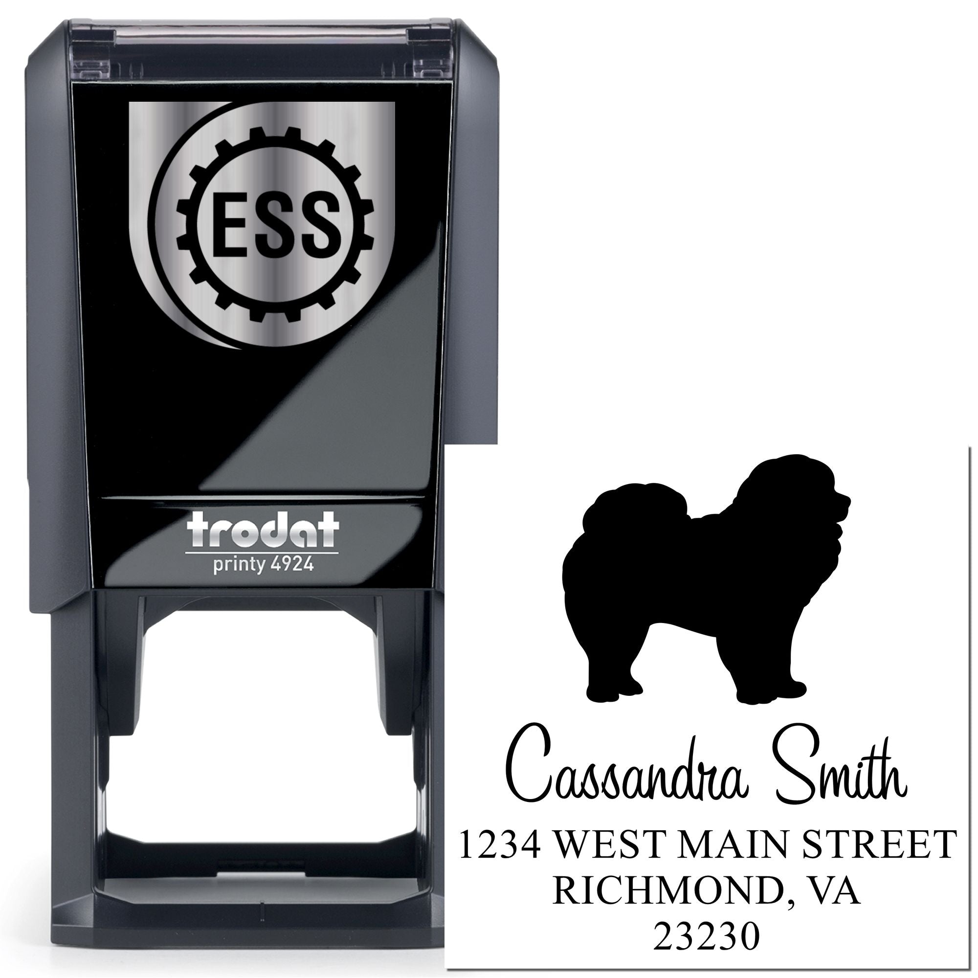 Self-Inking Chow Customizable Mailing Label Stamper - Engineer Seal Stamps