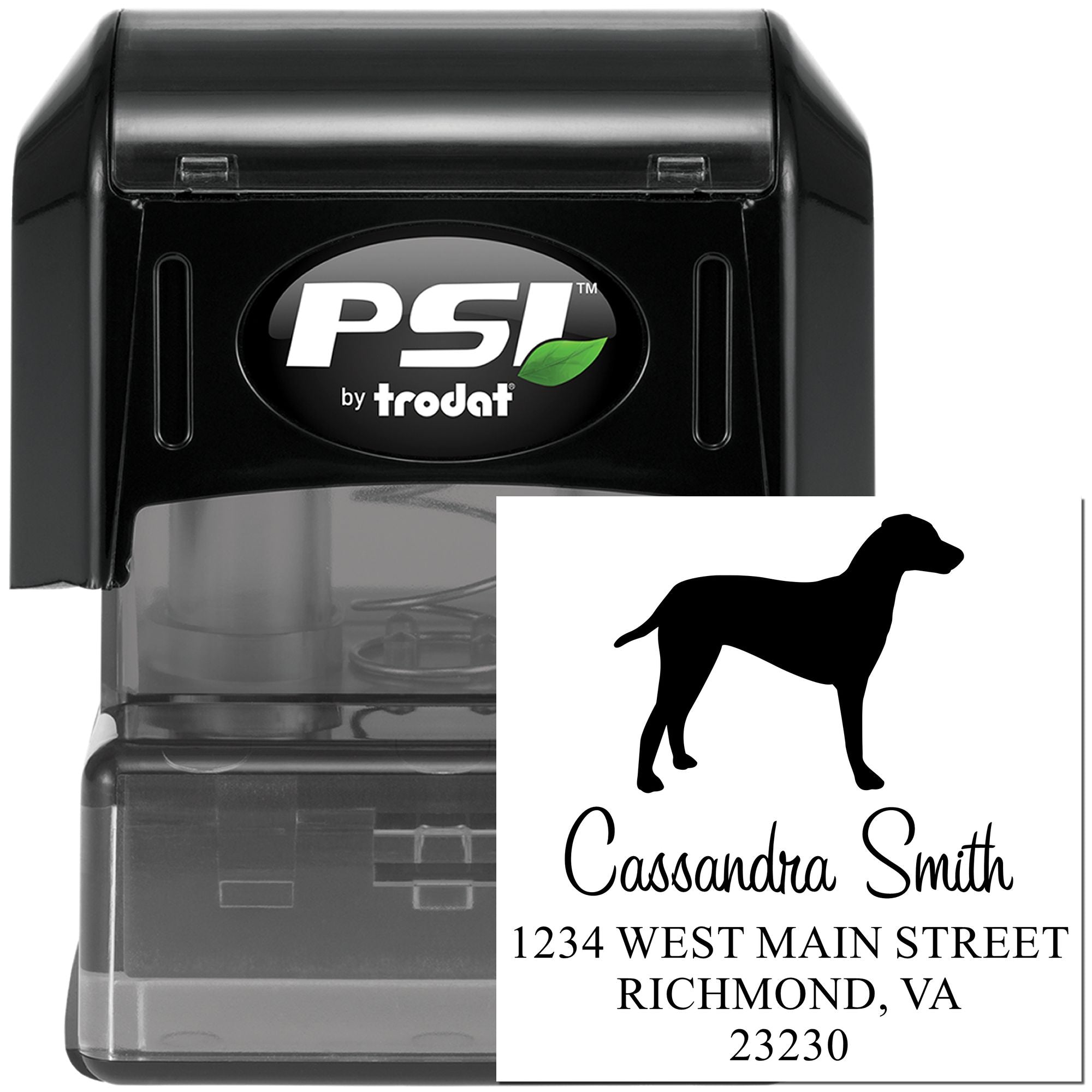 PSI Pre-Inked Dalmatian Handcrafted Home Address Rubber Stamp - Engineer Seal Stamps