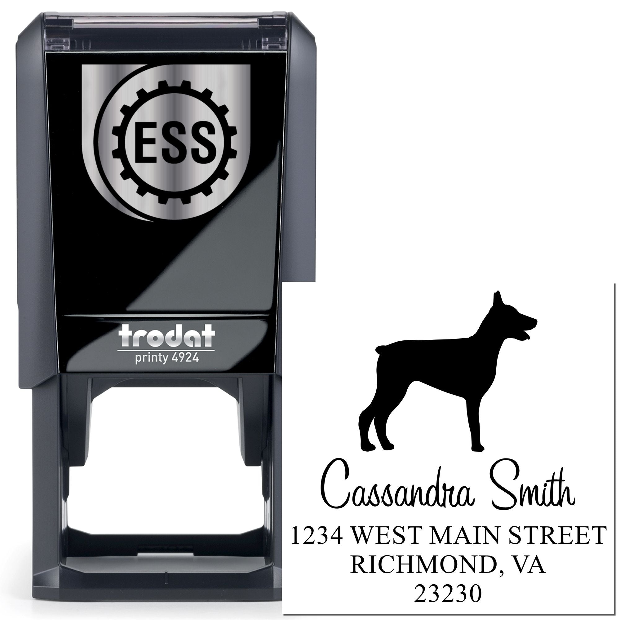 Self-Inking Doberman Customizable Mailing Stamp - Engineer Seal Stamps